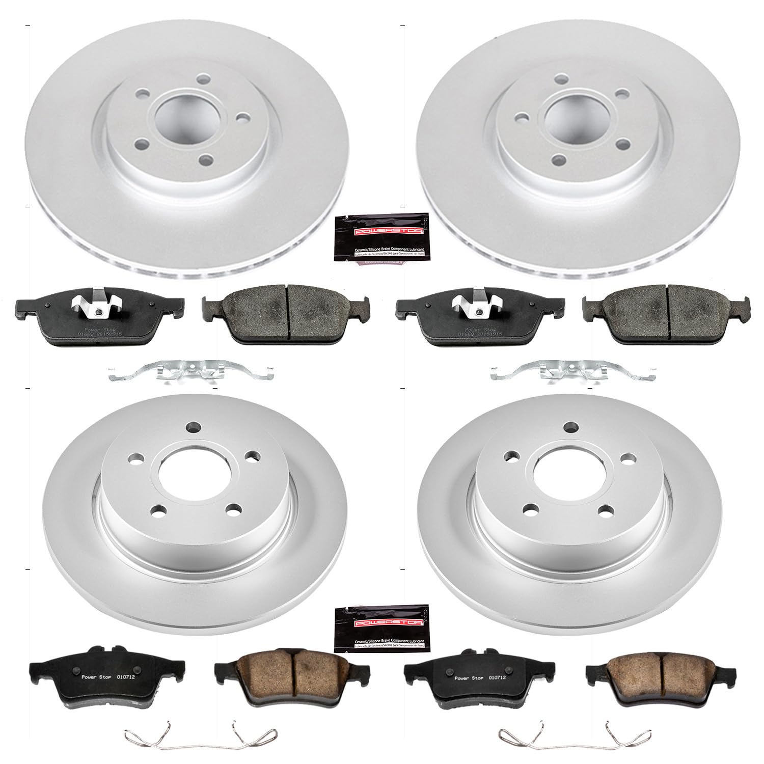 Power Stop Z23 Evolution Geomet Coated Brake Kit For Ford Focus Front and Rear 2013-2014 [Model Specific]