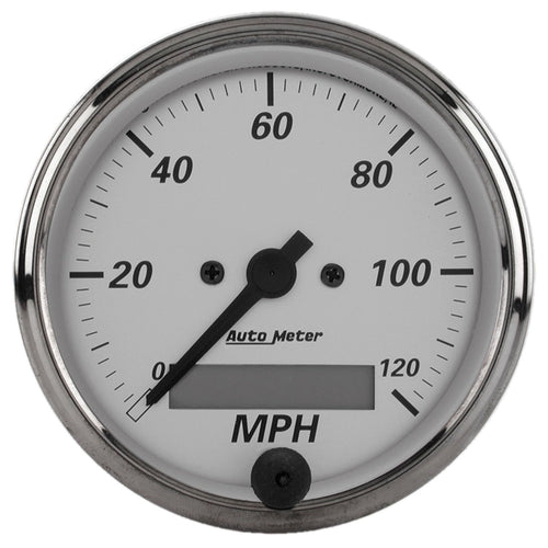 AUTO METER Electric Programmable 1988 American Platinum Speedometer,3.125 in.
