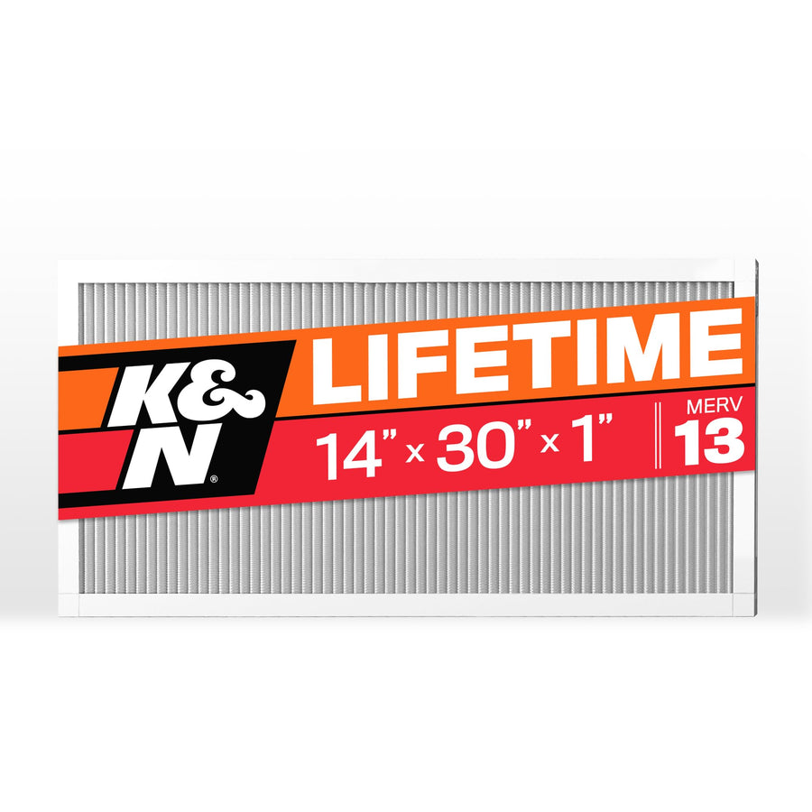 K&N HVAC Furnace Air Filter 14X30X1, Lasts a Lifetime, Washable, Merv 13, the Last Filter You Will Ever Buy, Breathe Safely at Home or in the Office, HVC-13-11430
