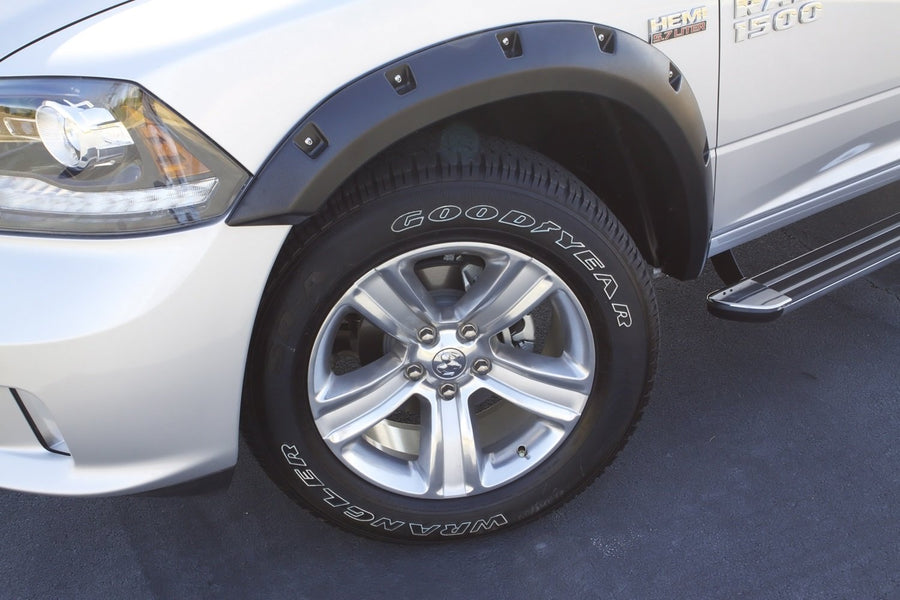 Lund Elite Series RX203S Black Rivet Style Standard Front and Rear Fender Flare - 4 Piece