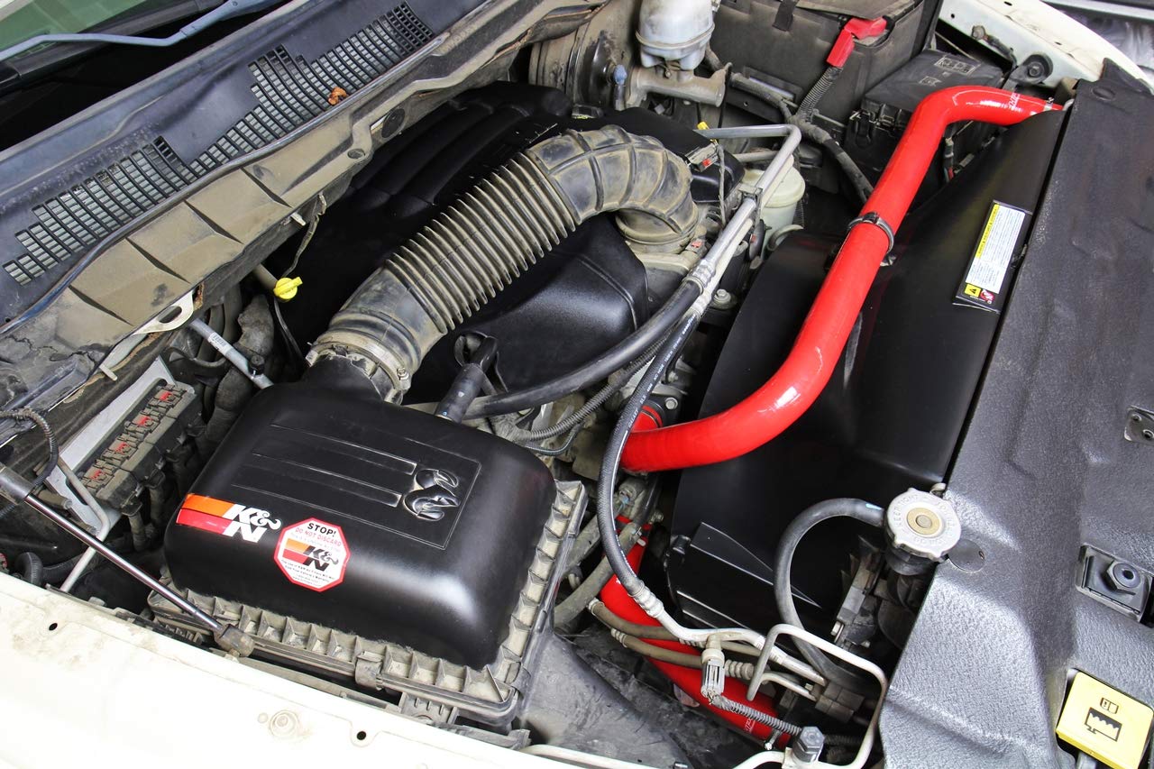 HPS Reinforced Red Silicone Radiator Coolant Hose Kit Compatible for 2009-2020 Ram 1500 2010-2018 Ram 1500 2011-2018 Ram 3500 5.7L V8 without oil coolers, 57-1818-RED