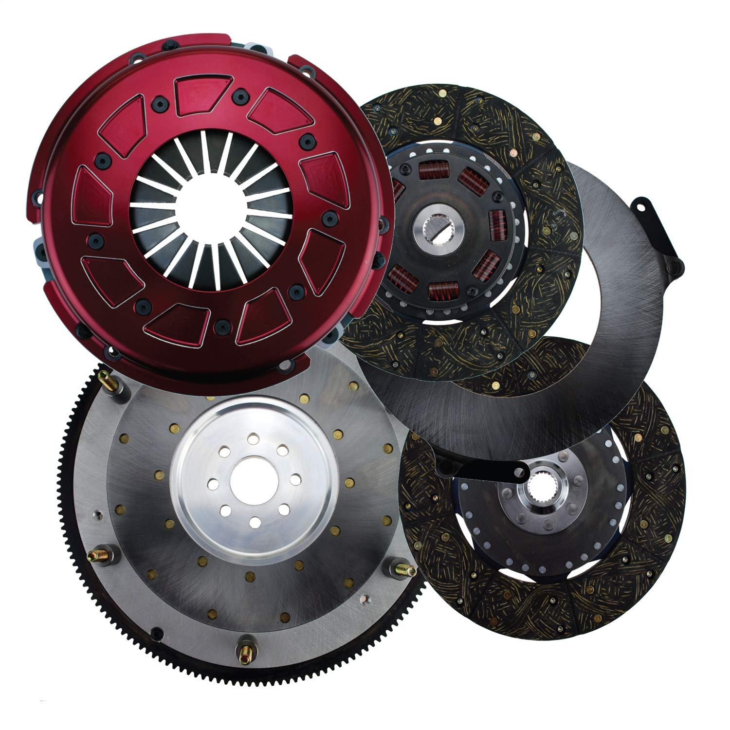 Pro Street Dual Disc Clutch System Ram 60-2220 Size 10.5 164 Tooth Count 26 Spline By 1 1/8 in. 8 Bolt Incl. Flywheel/Disc/Pressure Plate