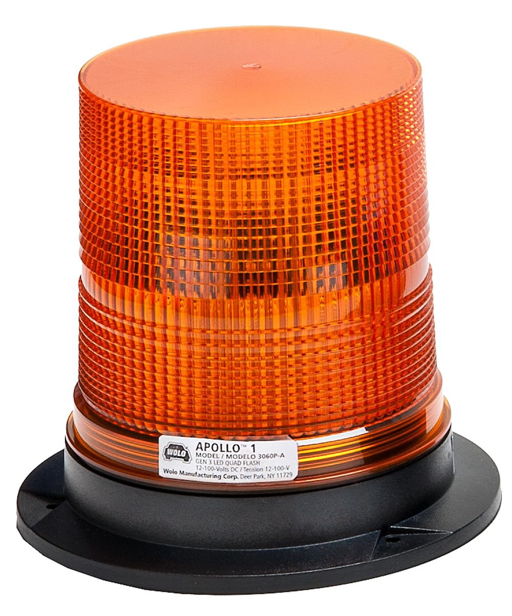 Apollo 1 Wolo (3060P-A) GEN 3 Emergency Warning Light - Amber Lens, Permanent Mount