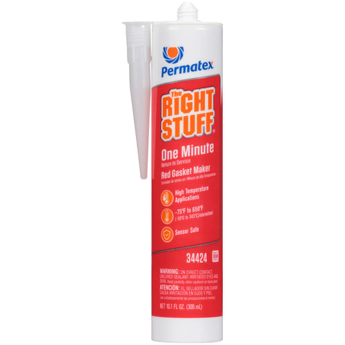 Permatex Right Stuff 34424 1 Minute Red High Temperature Gasket Maker, 10 oz