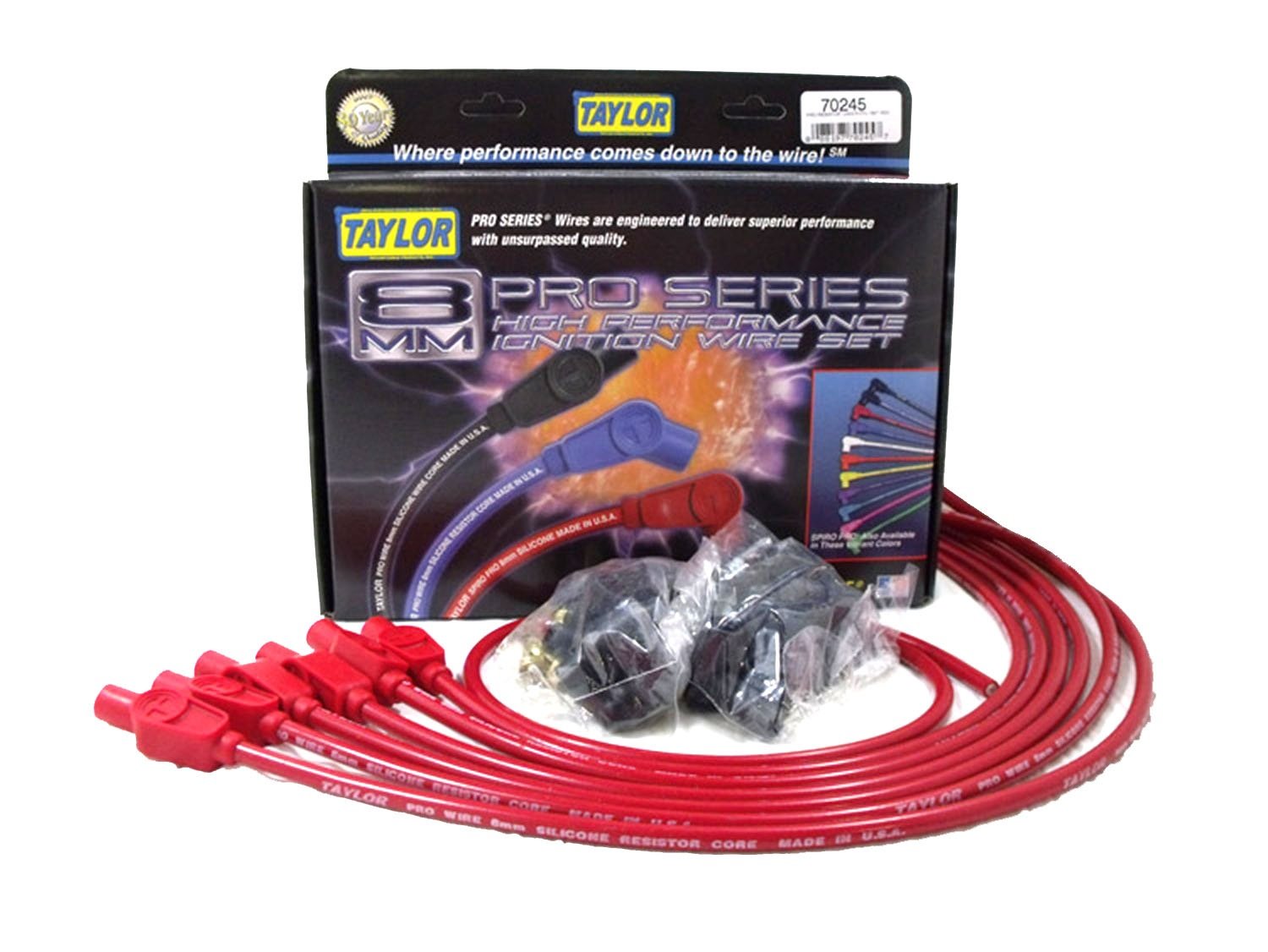 70245 Taylor Pro Resistor Univ 6 Cyl 180d Red