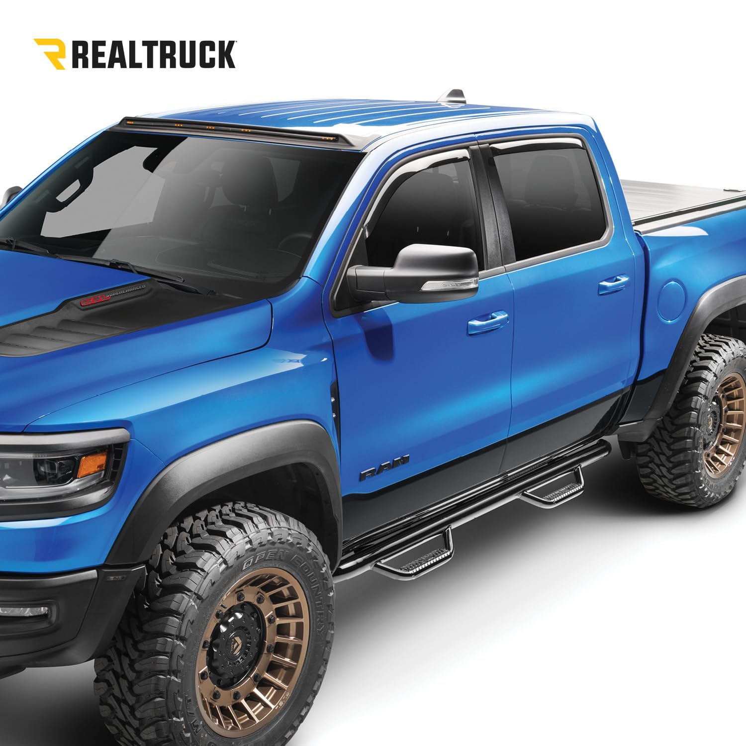 N-Fab Steps Nerf | Gloss Black, Cab Length | F0480SC | Fits 2004-2008 Ford F-150 / Lobo SuperCrew All Beds, SRW Gas