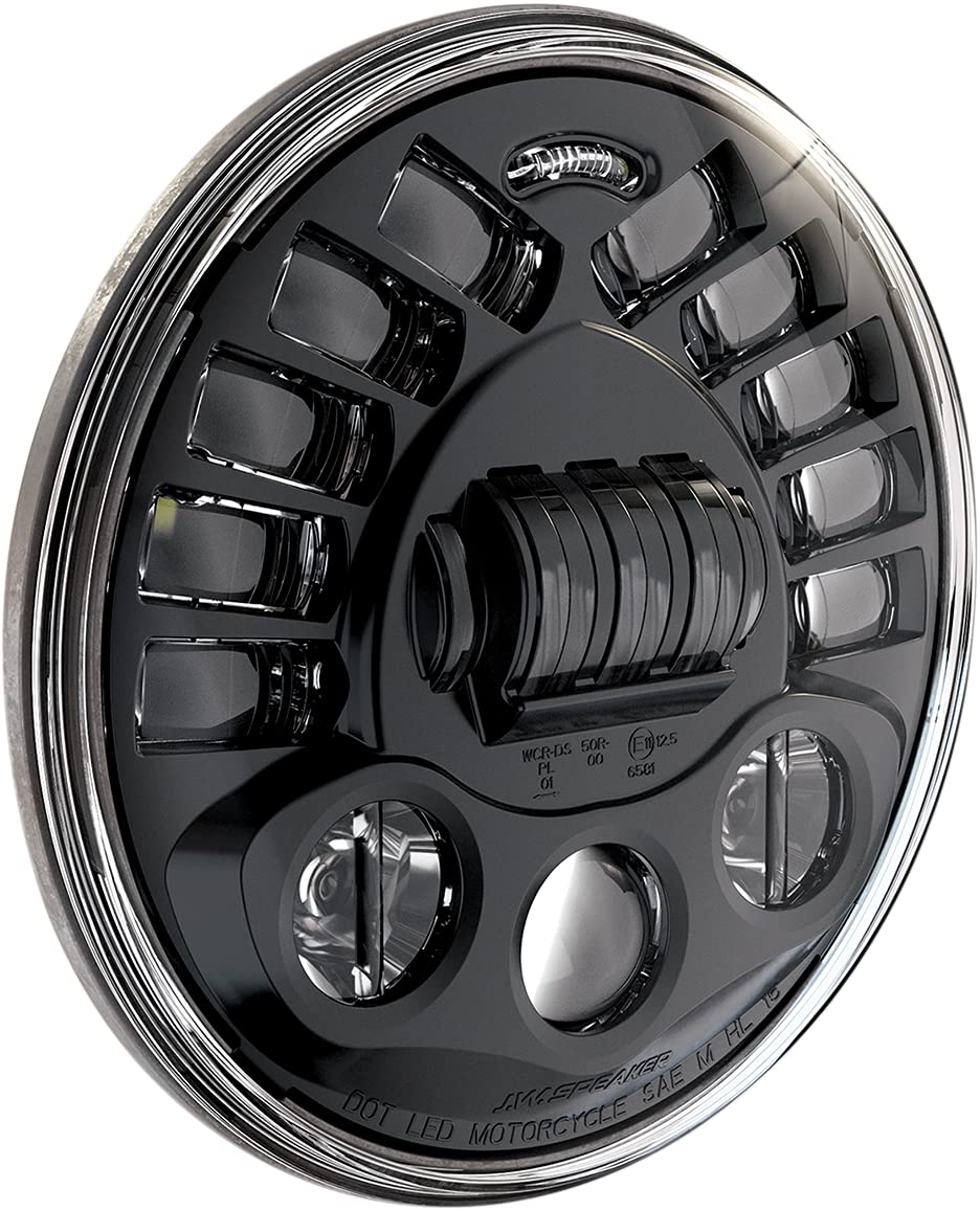 J.W. Speaker 0555011 Model LED High and Low Beam Adaptive Headlight with Black Inner Bezel, 1 Pack 8790