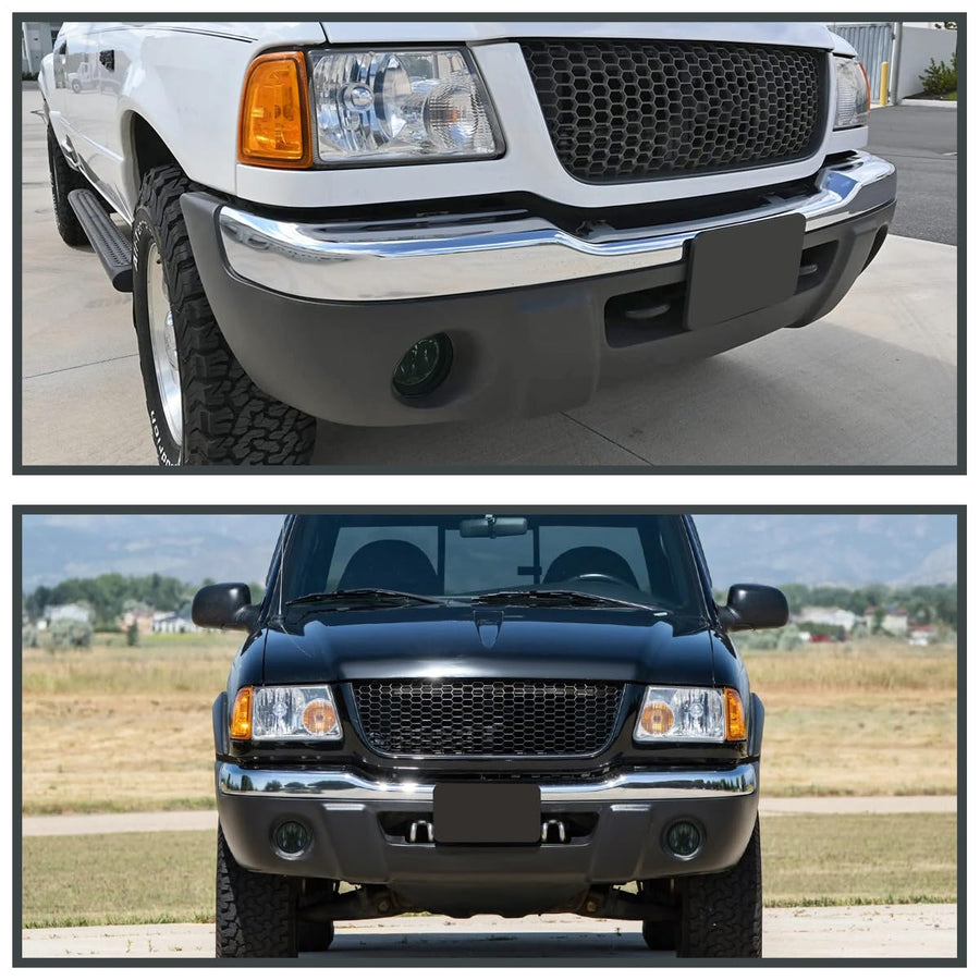 Fog Lights SPEC-D TUNING Smoke w/Bulbs Compatible with 2001-2003 Ford Ranger, L+R Pair Assembly