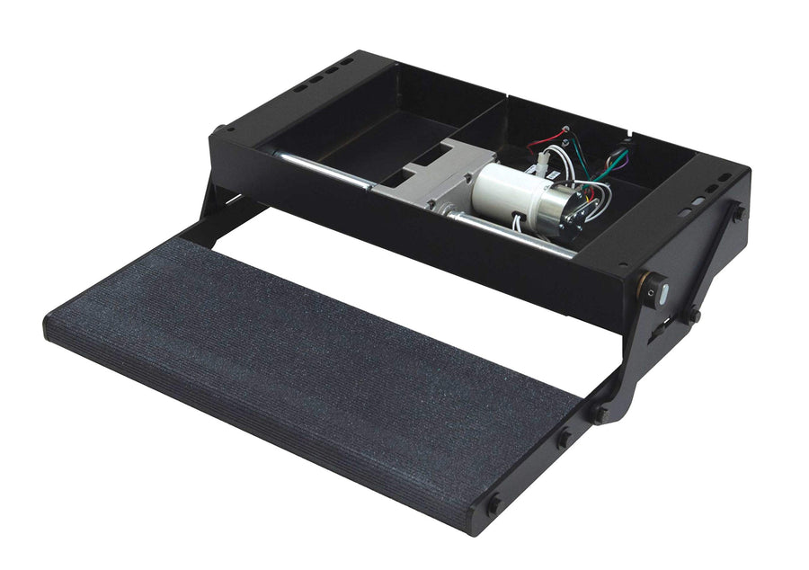Lippert Components 24" Single Treadlite Power RV Step with Switch and Harness , Black 353542