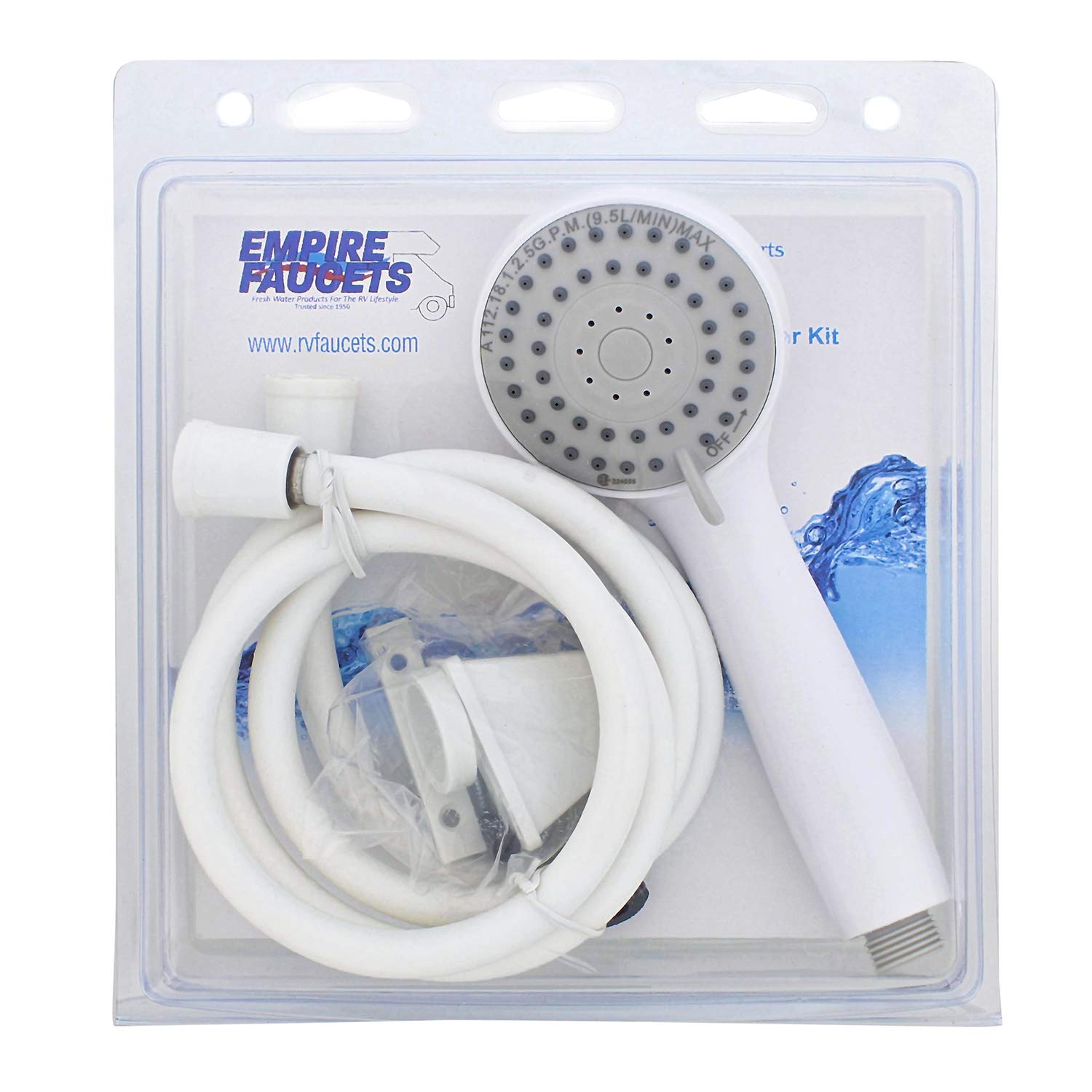 Deluxe Upgraded Empire Faucets CRD-UP-APS70W 3-Function Personal Shower Hose Kit - White