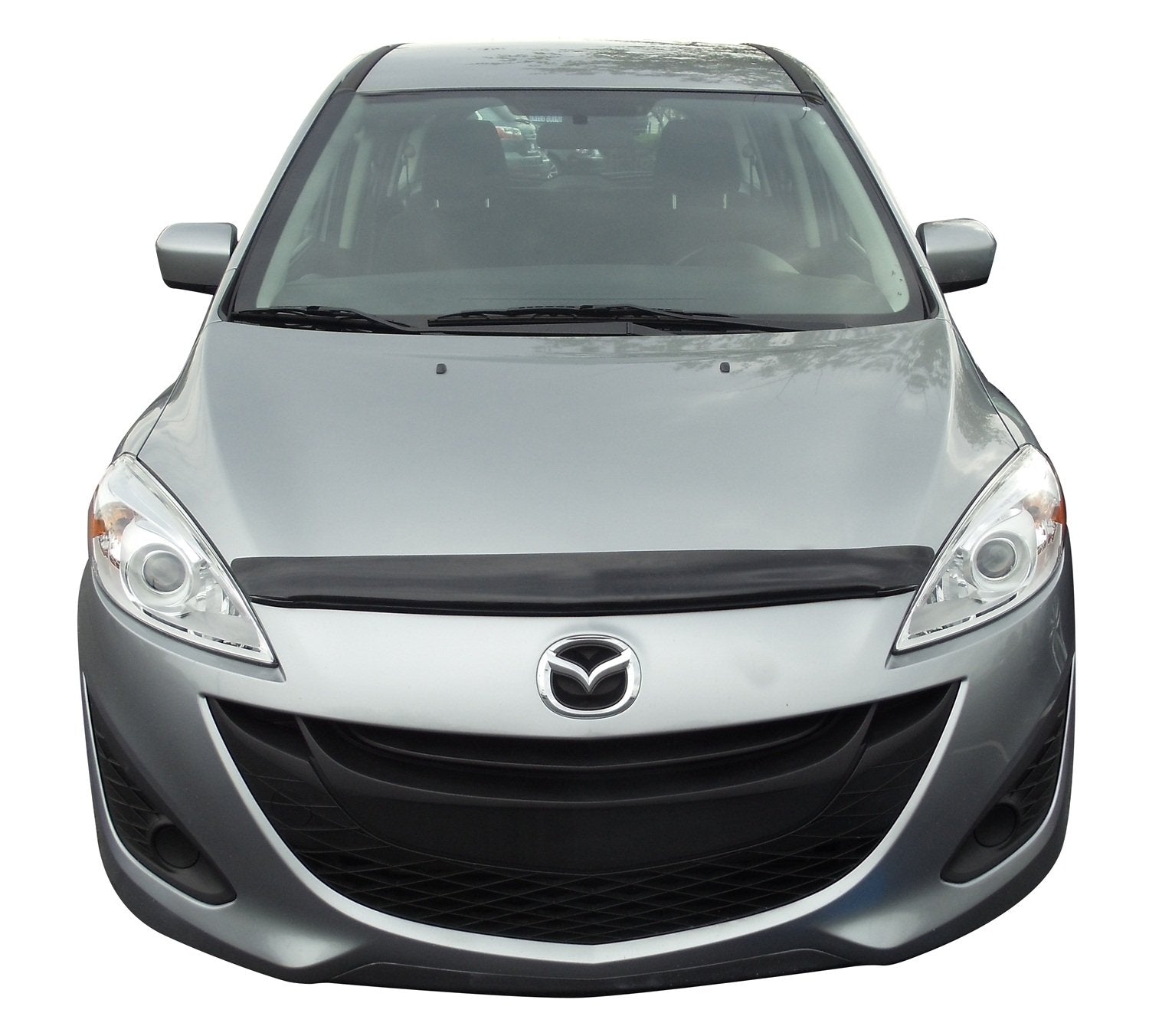 Carflector Auto Ventshade [AVS] Hood Shield / Protector | Fits 2012 - 2014 Mazda 5 | Medium Profile Bug Deflector - 1 pc., Dark Smoke | 20538