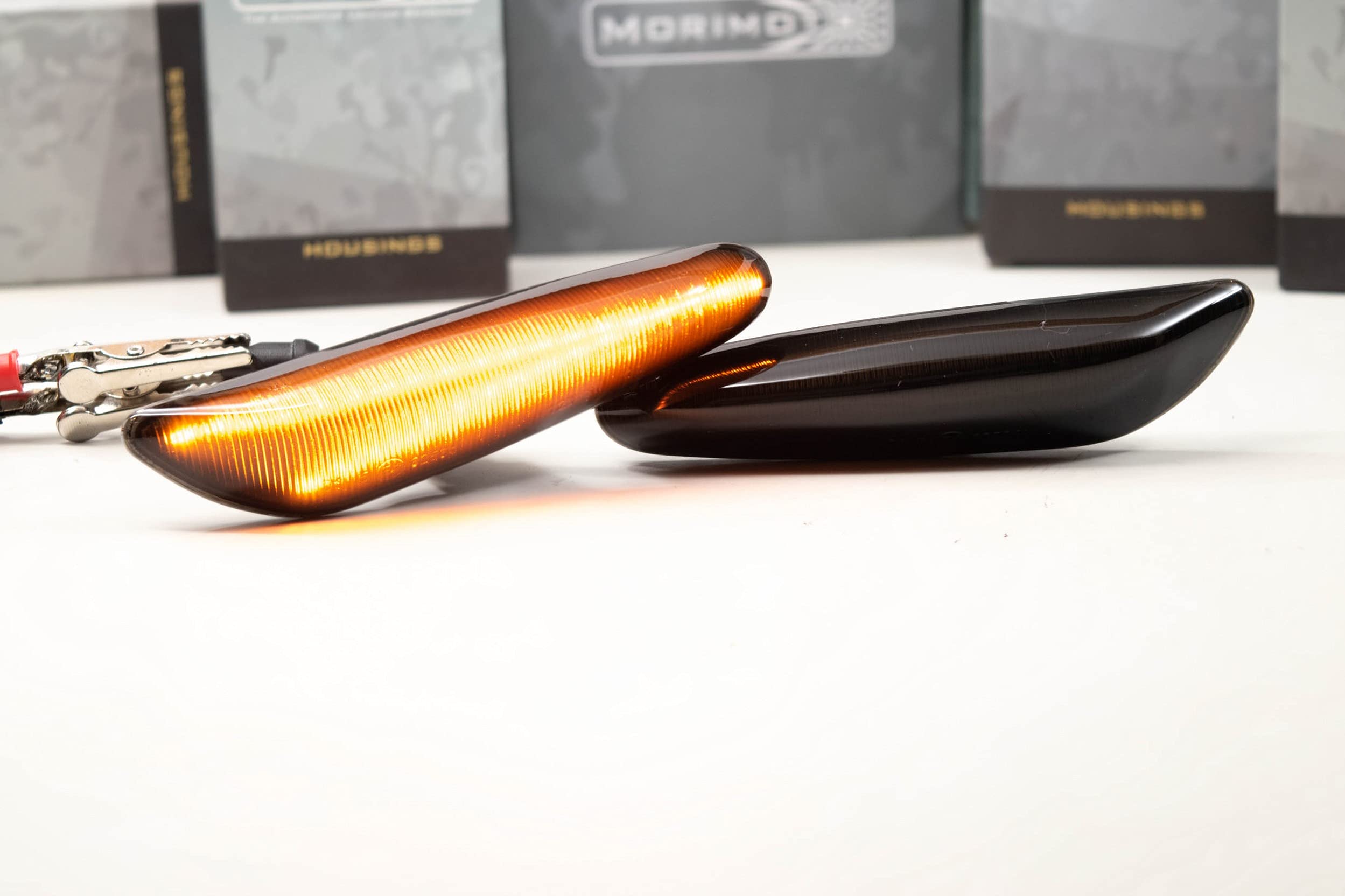 Morimoto XB LED Side Markers Plug and Play Fits BMW 2006-2015 Select Models OEM Replacement Performance Upgrade with Smoked Lens (PN: LF0023 pair of complete side marker assemblies)