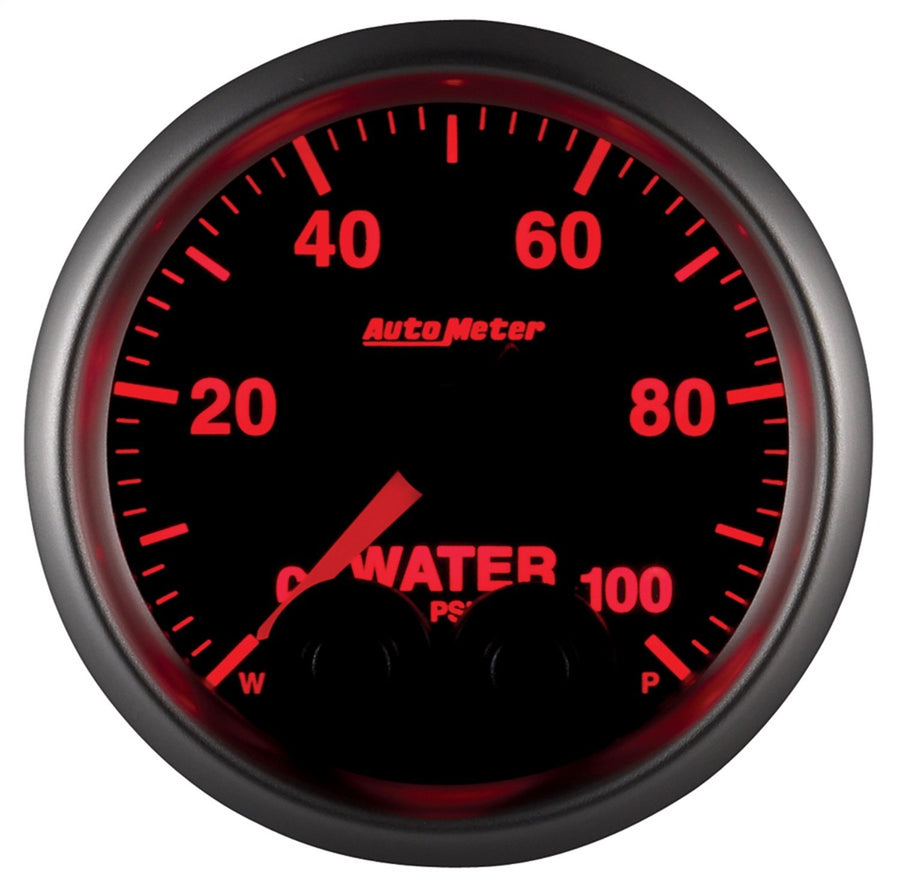 AutoMeter Gauge, Waterp, 2 1/16", 100Psi, Stepper Motor W/Peak & Warn, Elite, 4An Sensor 5668-05702-A