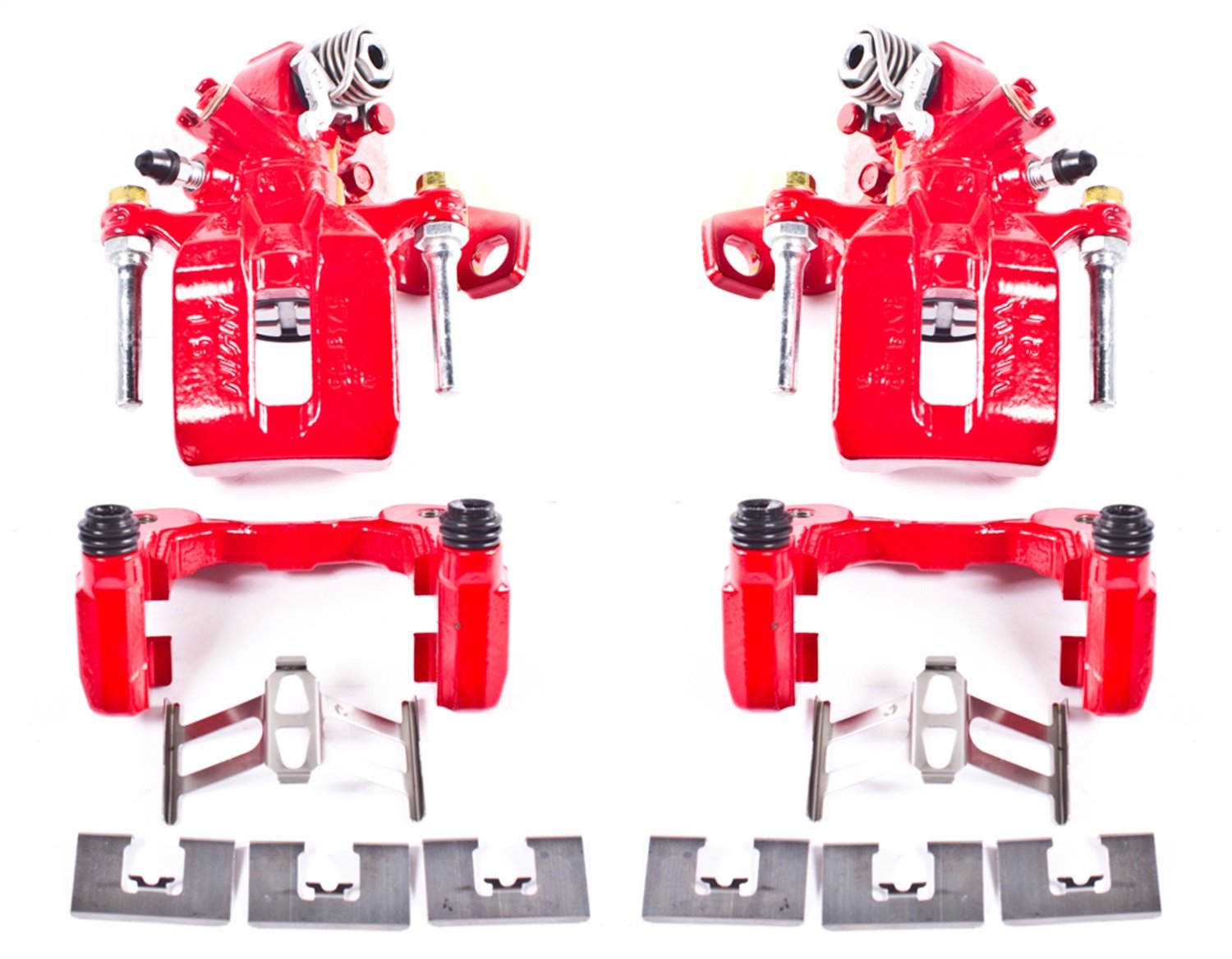Power Stop Pair of High-Temp Red Powder Coated Rear Calipers for Acura CSX 2006-2011, Acura ILX 2013-2018, Honda Civic 2006-2015 [Model Specific]