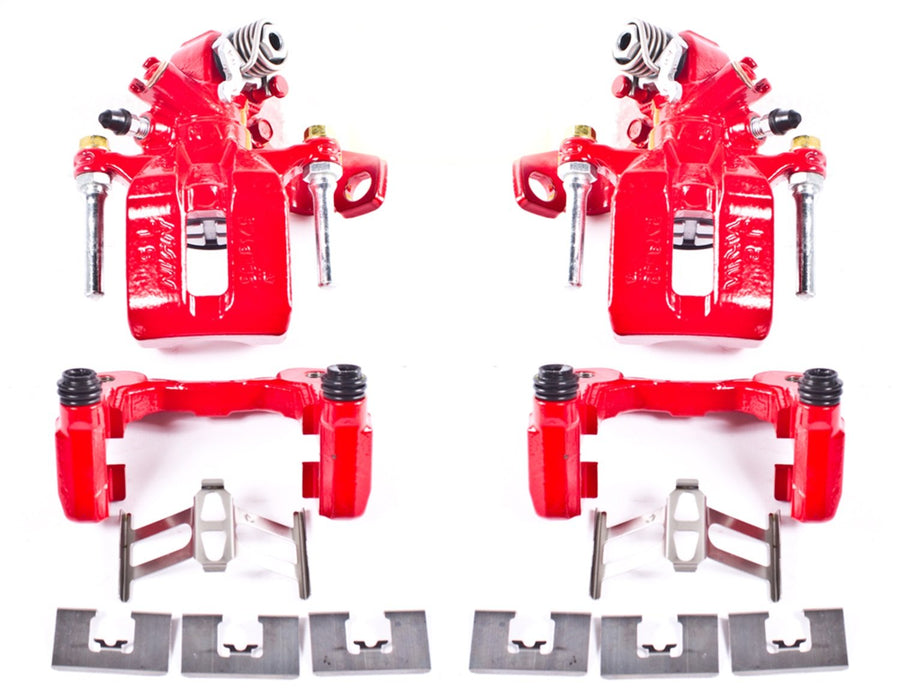 Power Stop Pair of High-Temp Red Powder Coated Rear Calipers for Acura CSX 2006-2011, Acura ILX 2013-2018, Honda Civic 2006-2015 [Model Specific]
