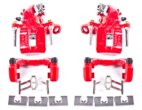 Power Stop Pair of High-Temp Red Powder Coated Rear Calipers for Acura CSX 2006-2011, Acura ILX 2013-2018, Honda Civic 2006-2015 [Model Specific]