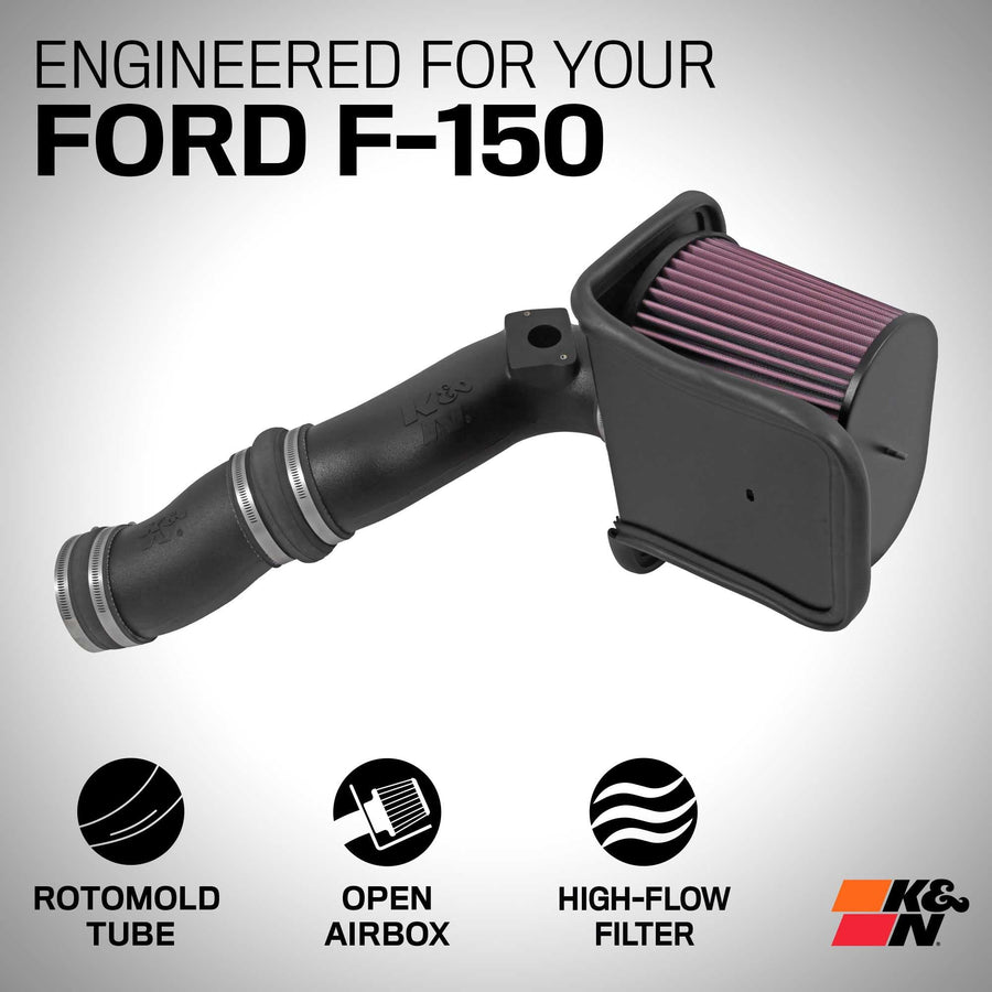 K&N Cold Air Intake System: High-Flow Air Filter, Towing & Increase Performance: Compatible with 2003-2007 Ford: Excursion, F250, F350, F450, 57-2546-1