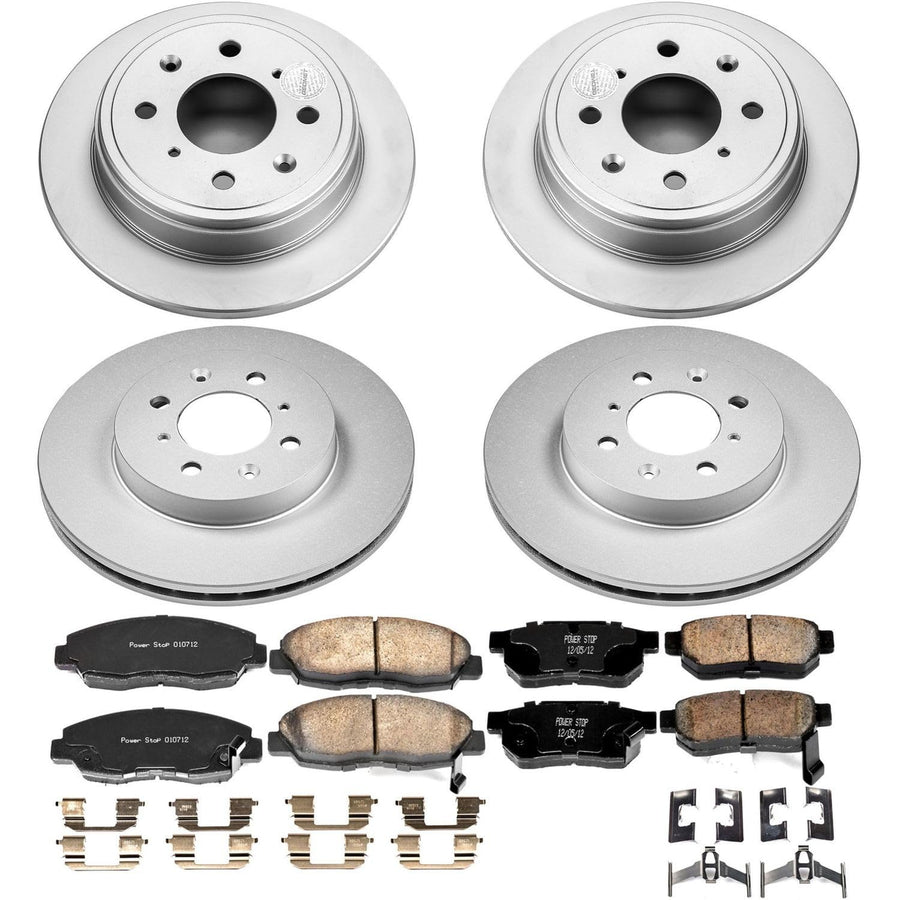 Power Stop CRK691 Z17 Evolution Geomet Coated Brake Kit Front & Rear For Honda Civic 1999-2000 [Model Specific]