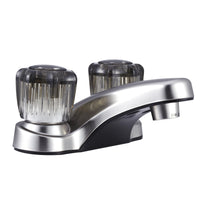Dura Faucet RV Bathroom Faucet DF-PL700S-SN with Smoked Acrylic Knobs (Brushed Satin Nickel)
