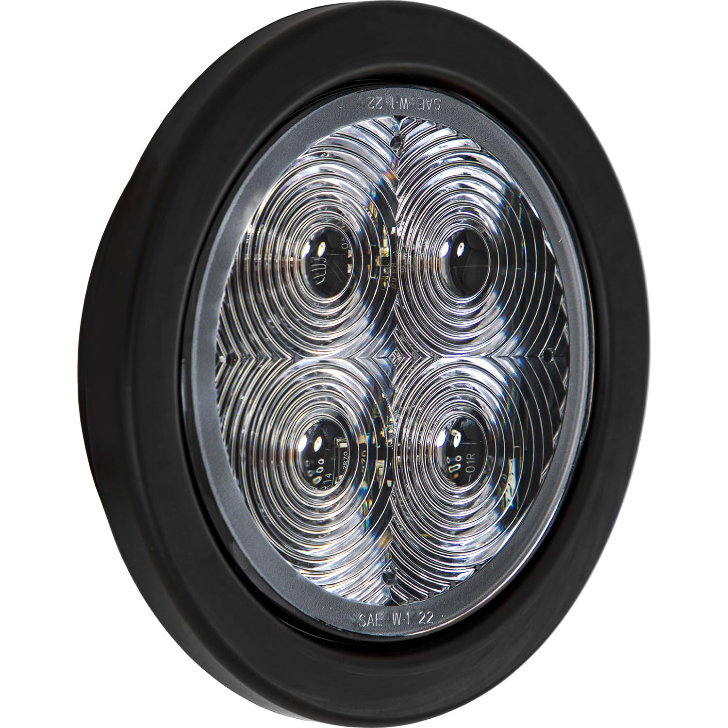 Buyers Products Round SL42CA LED Strobe Light, 4 Inches, Amber with Clear Lens SAE J595 Class 1, Safety Strobe Lights for Work Vehicles