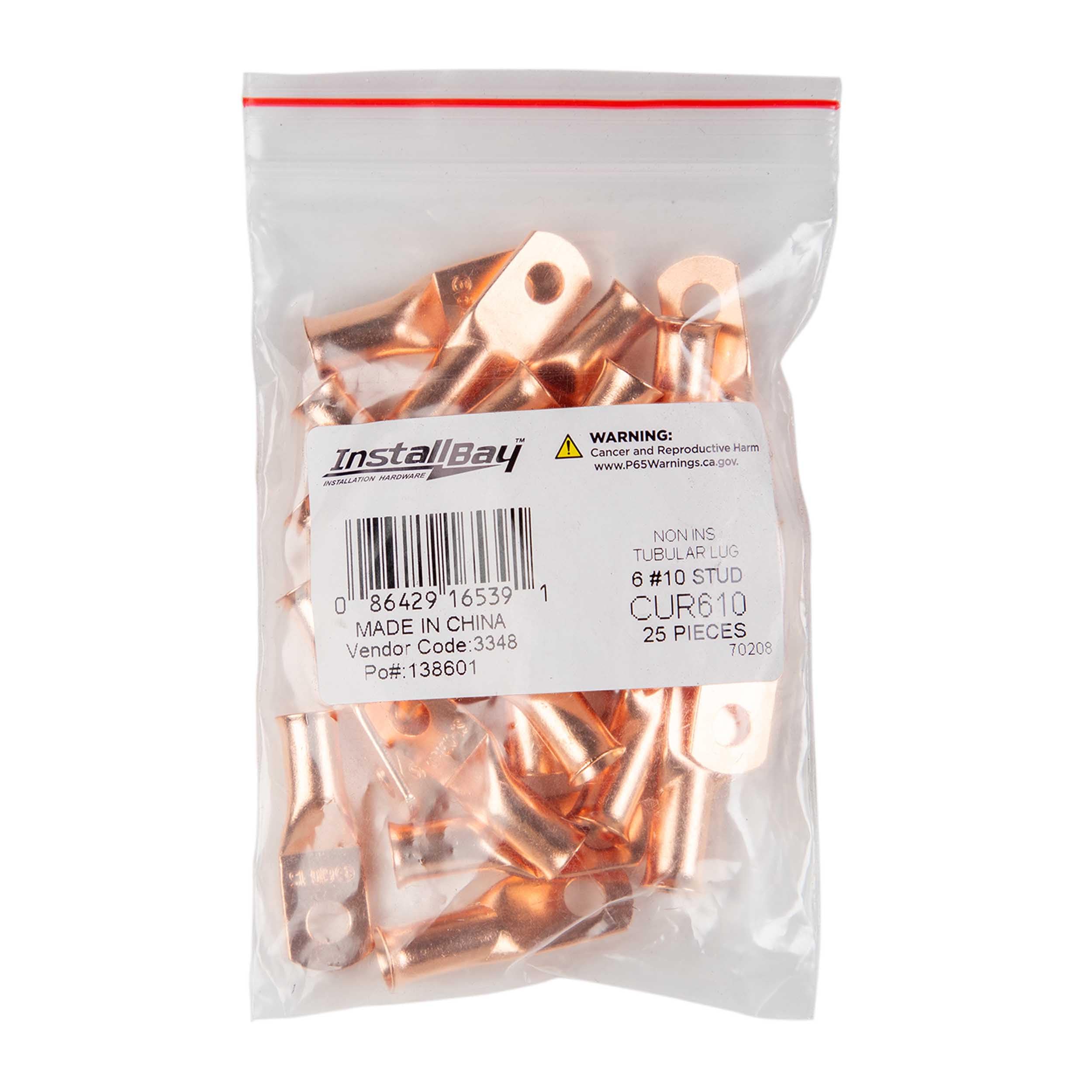 Copper Install Bay Uninsulated Ring Terminal 6 Gauge #10