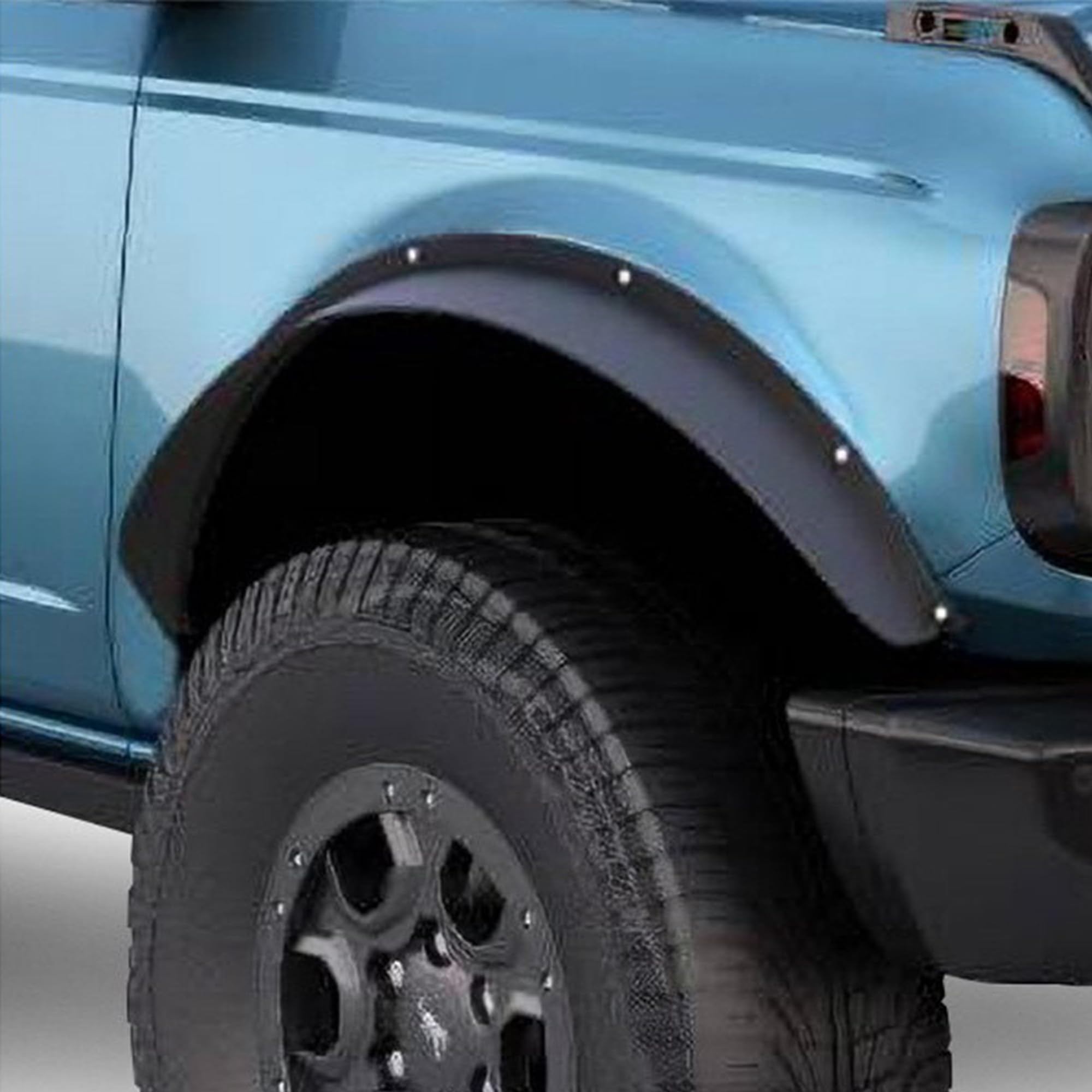 Fender Flares Black Horse Smooth Pocket Style Black Compatible with 2021-2023 Ford Bronco Sport-FF-FBS21SM