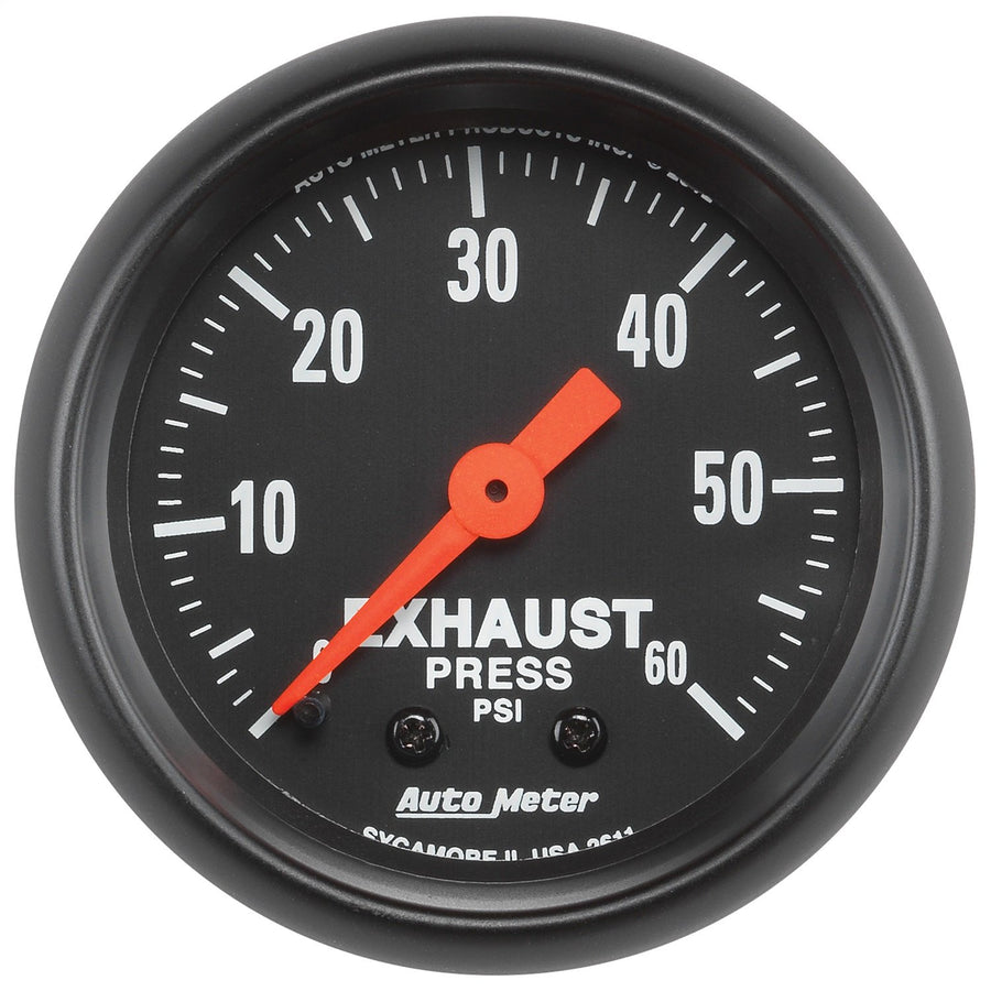 Auto Meter Z-Series (2611 2-1/16" 0-60 PSI Mechanical Exhaust Pressure Gauge
