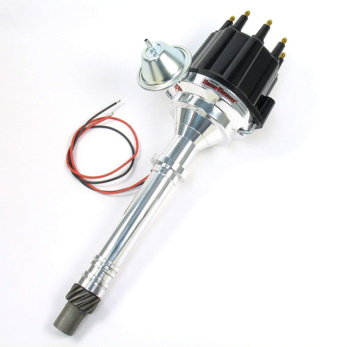 Pertronix D7100710 Flame-Thrower Black Male Cap Vacuum Advance Billet Electronic Distributor with Ignitor III Technology for Chevrolet Small Block/Big Block