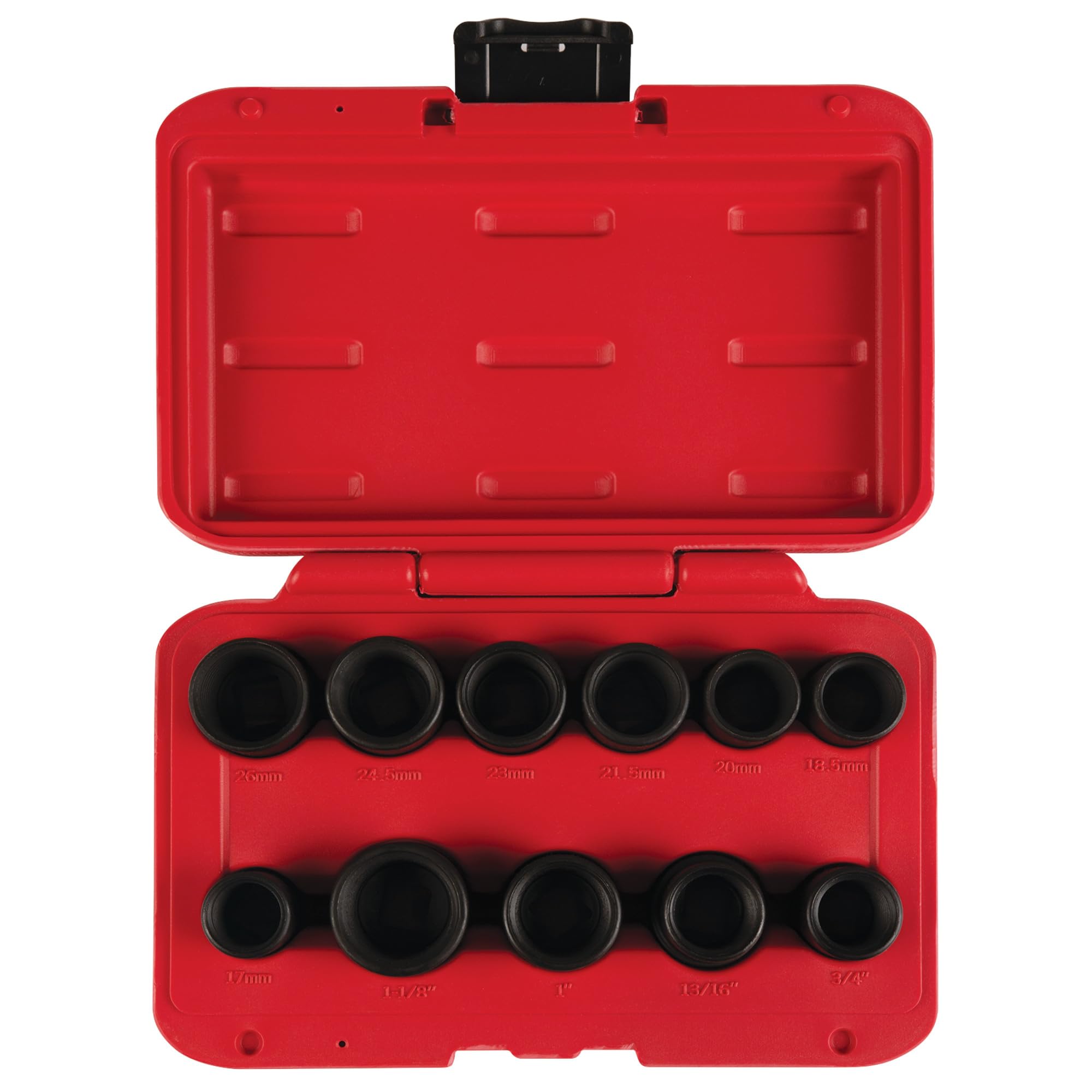 M991 Performance Tool 11pc Master Lug Nut Socket Set, Designed to fit Lug Nuts That Measure 17, 18.5, 20, 21.5, 23, 24.5 or 26mm and 3/4, 13/16, 1 and 1-1/8-Inch