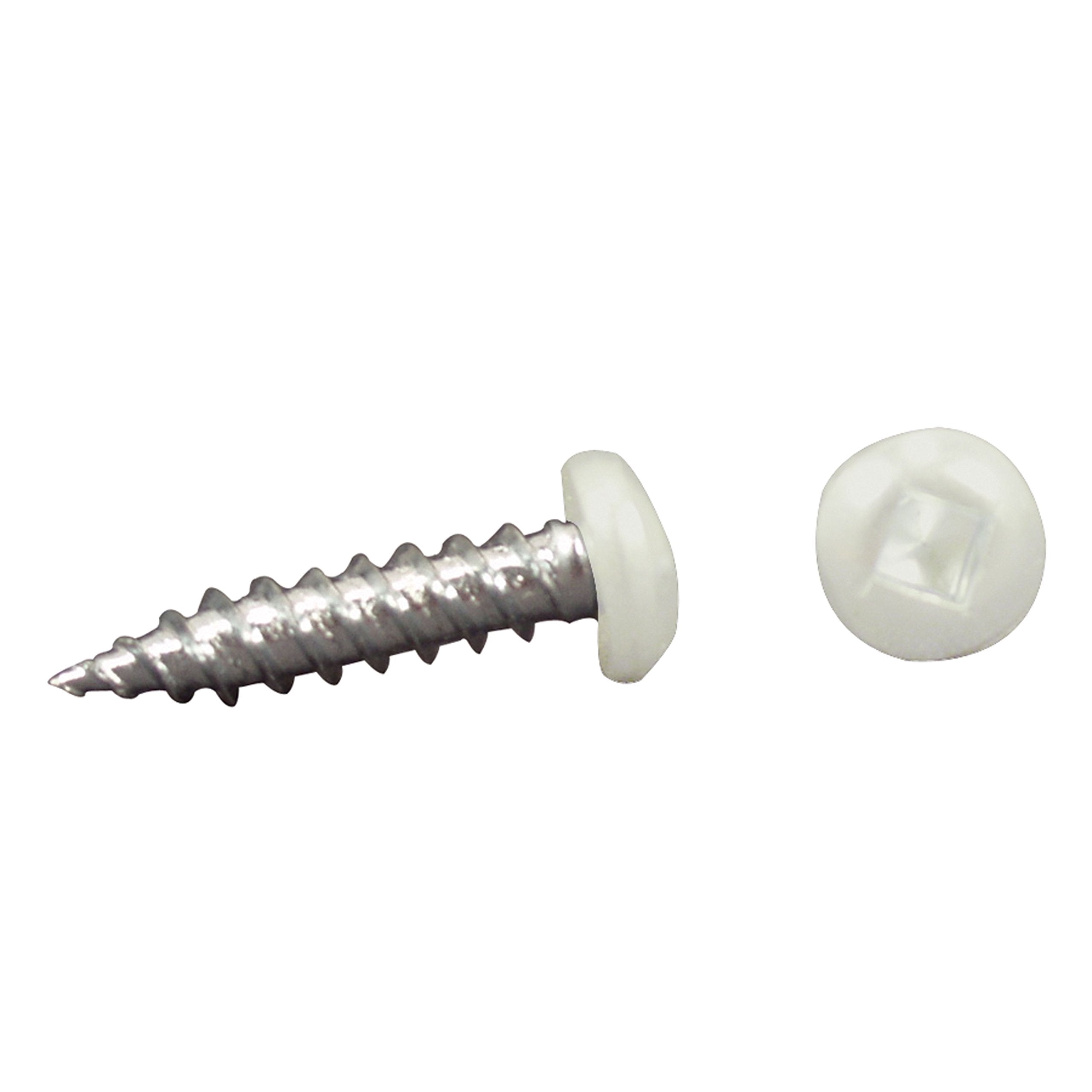AP Products W 012-PSQ50 8 X 1-1/4 White Pan Head Square Recess Screw - Pack of 50