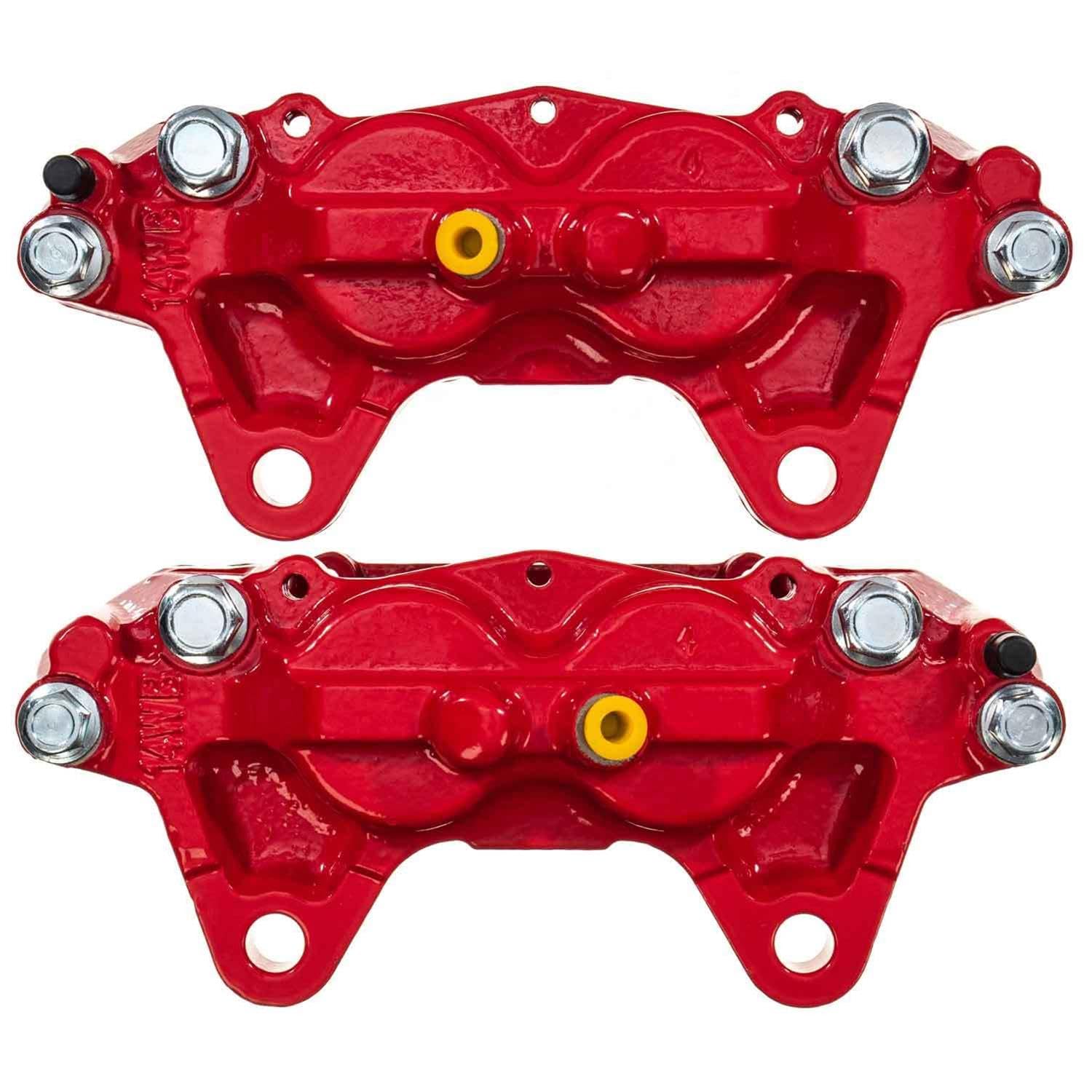 Power Stop S15020 Front Pair of High-Temp Red Powder Coated Calipers For Lexus GX460 2016-2023, Toyota 4Runner 2015-2024 [Model Specific]