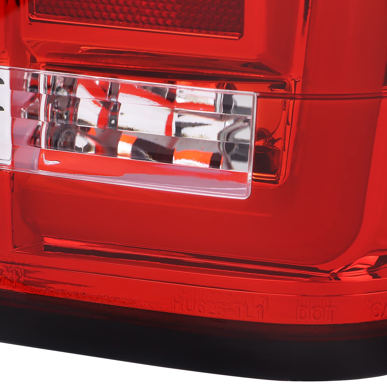 Red LED Tail Lights w/LED Light Bar SPEC-D TUNING Compatible with 2004-2015 Nissan Titan, Left + Right Pair Assembly