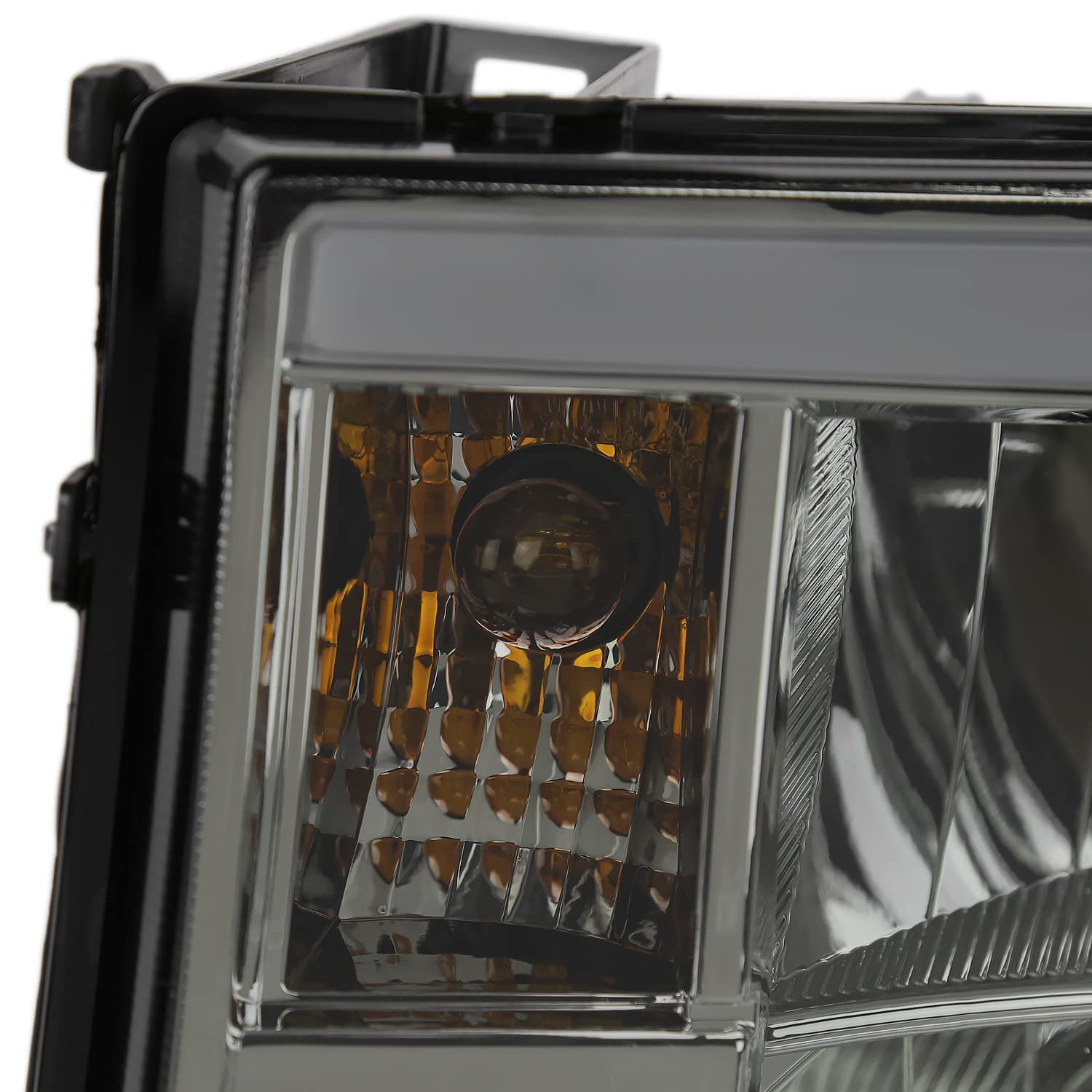 Smoke Headlights w/LED Bar SPEC-D TUNING Compatible with 2007-2013 GMC Sierra 1500, 2500HD, 3500HD, Left + Right Pair Headlamp Assembly