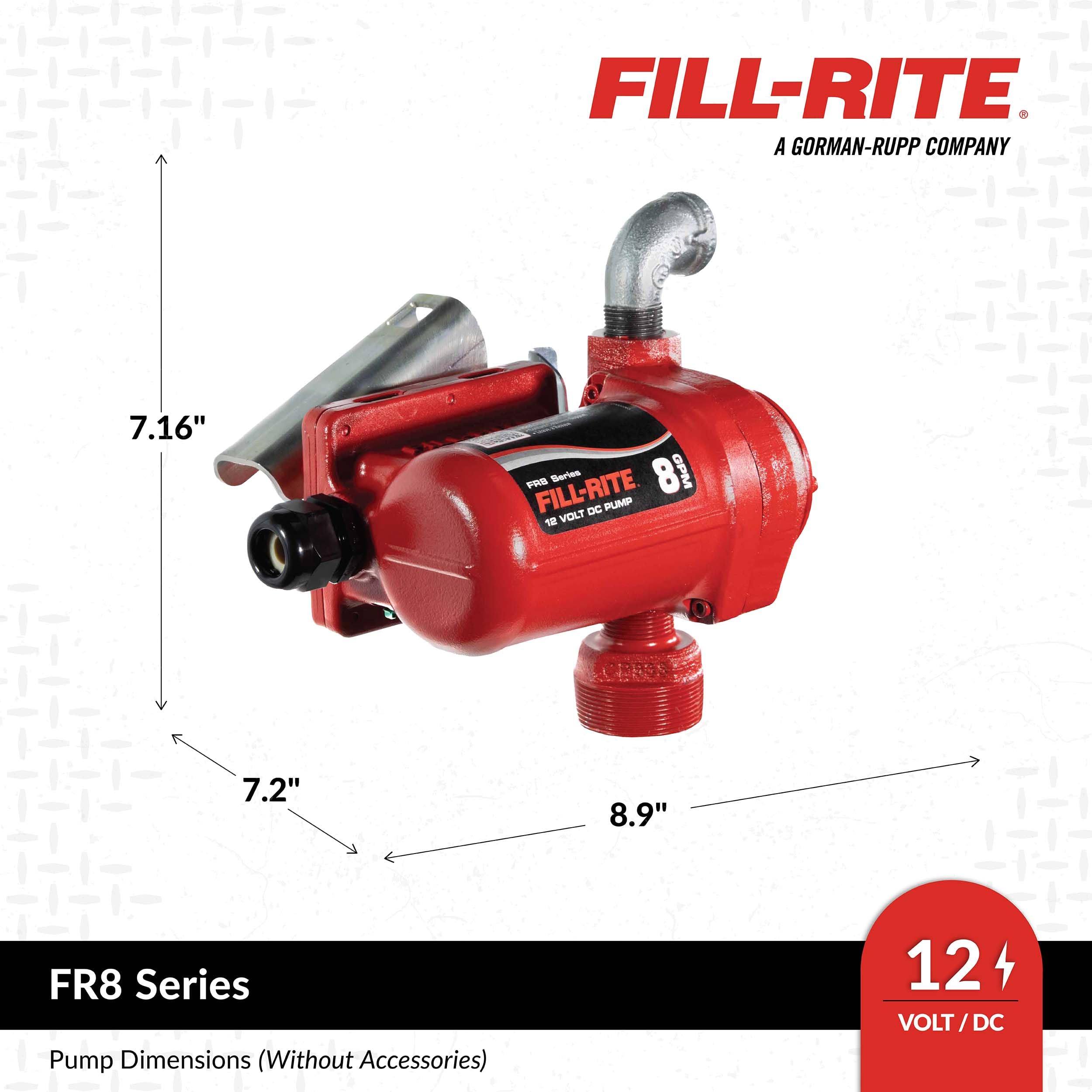 12V Fill-Rite FR8-PX Fuel Transfer Pump (Pump Only) 8 GPM