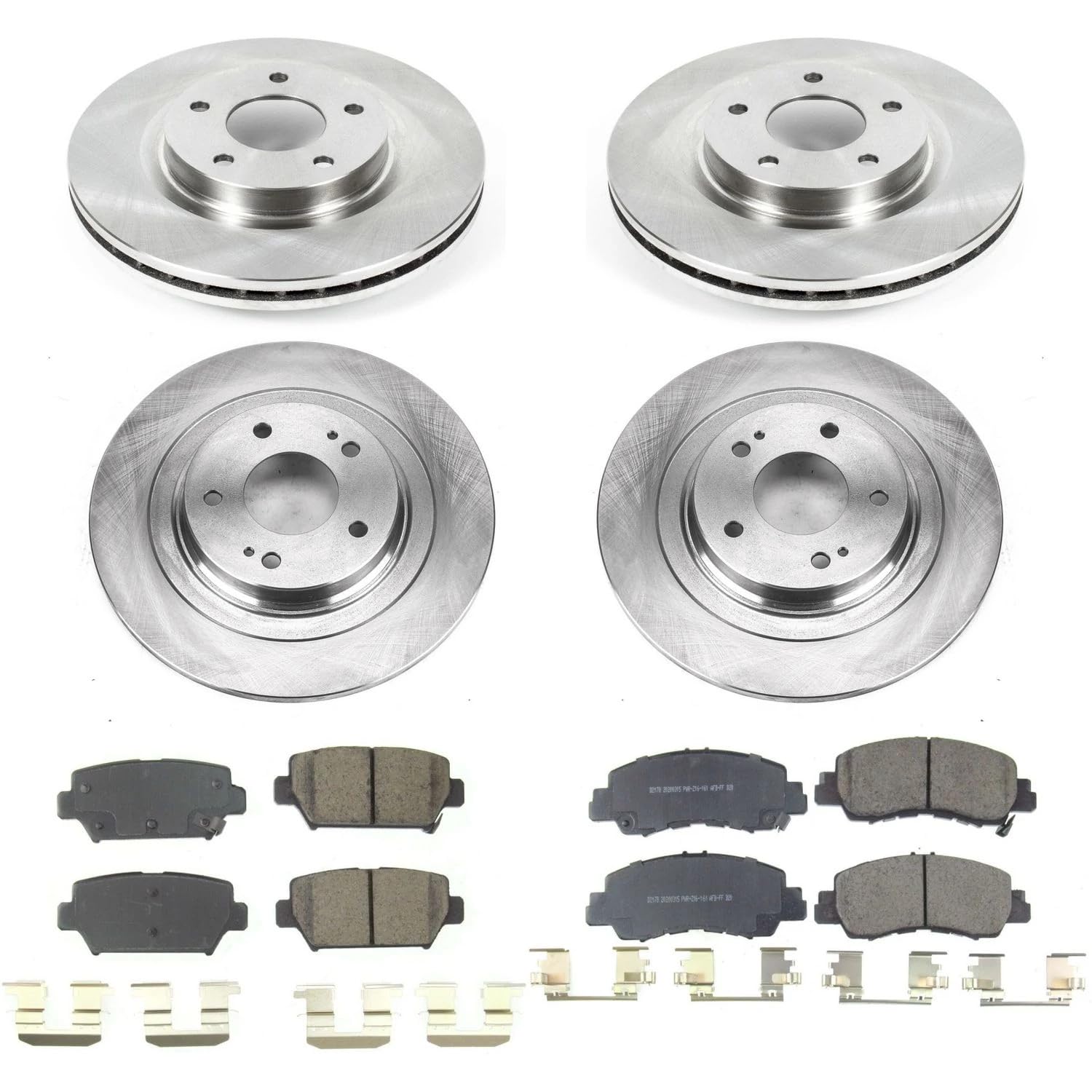 Power Stop KOE8461 Front and Rear Replacement Brake Kit-OE Brake Rotors & Ceramic Brake Pads For Mitsubishi Eclipse Cross 2018-2020 [Model Specific]