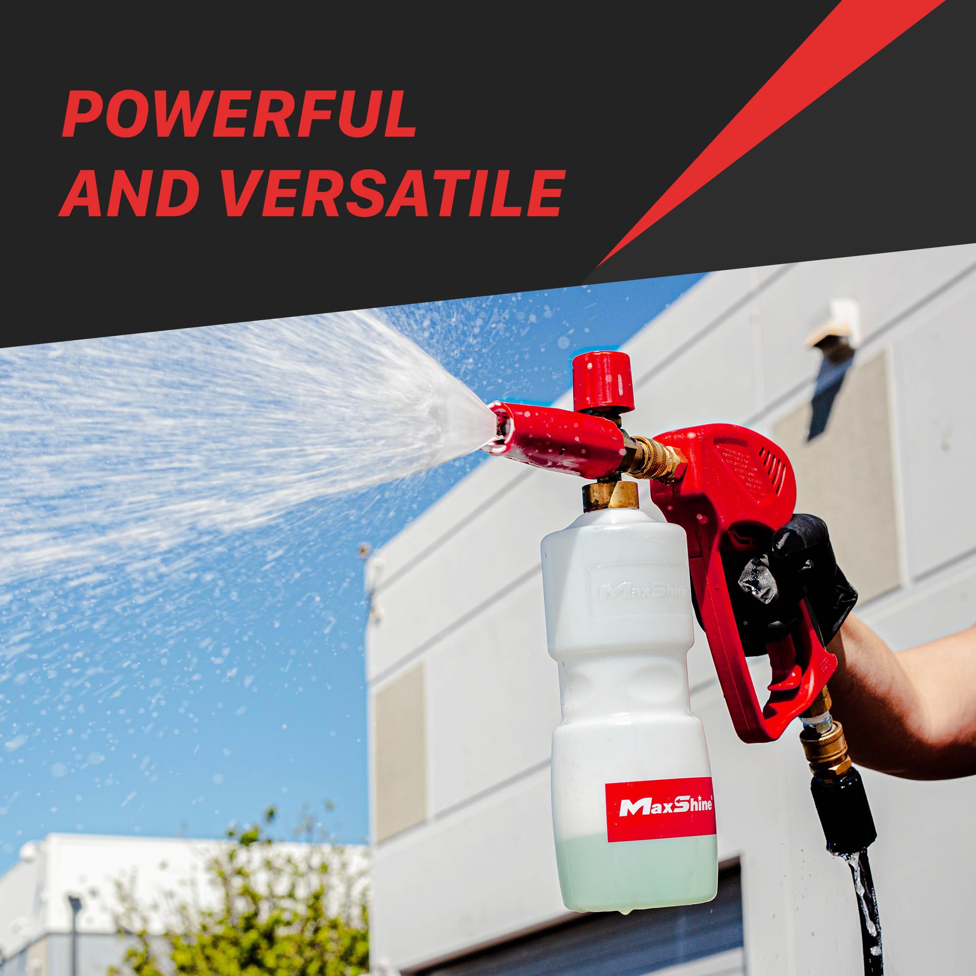 Maxshine Snow Foam Cannon Universal w/Wall Mount - 1/4” Quick Connect Premium Foam Gun for Pressure Washer, Ideal for Car, Home, Boat, Motorcycle & RV Wash - Premium Auto Detailing Accessories