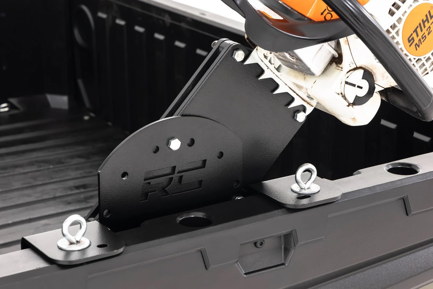 Chainsaw Carrier Rough Country Bed Side Mount for Polaris Ranger/Can-Am Defender - Secure Chainsaw Storage, Bolt-on Install, Fits Up to 18" Chainsaws