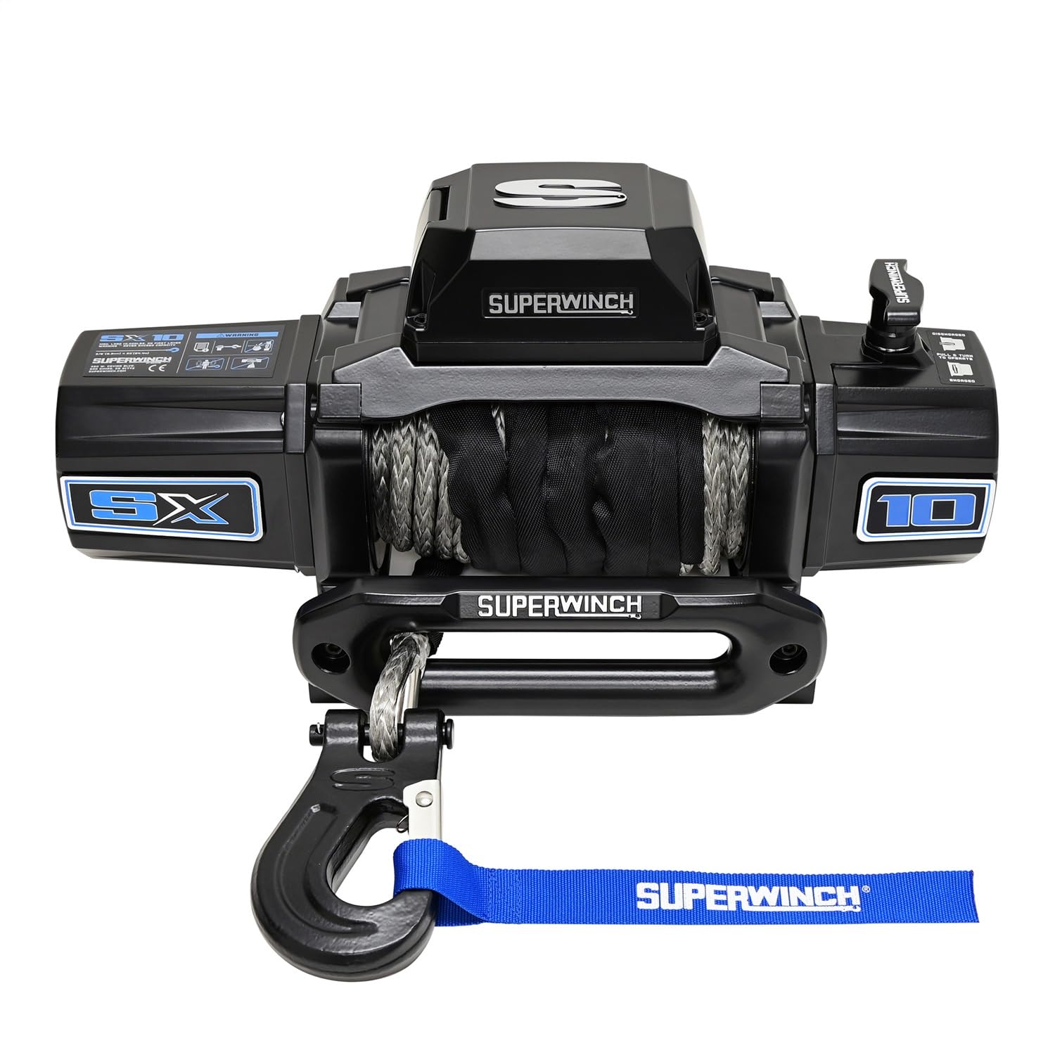 SX 10SR Superwinch Winch, 10000 lb Capacity, Hawse Fairlead, 12 ft Remote, 3/8 in x 80 ft Synthetic Rope, 12V, Kit