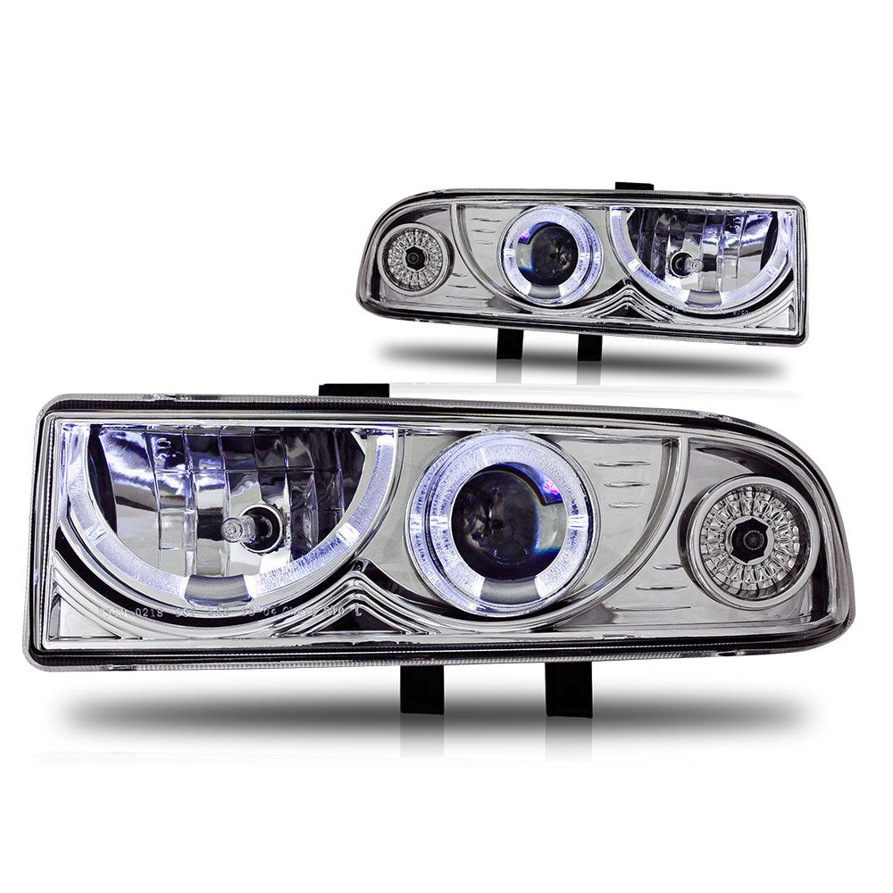 Winjet LED DRL Halo Projector Headlights Compatible with [1998 1999 2000 2001 2002 2003 2004 Chevrolet S10/Blazer]