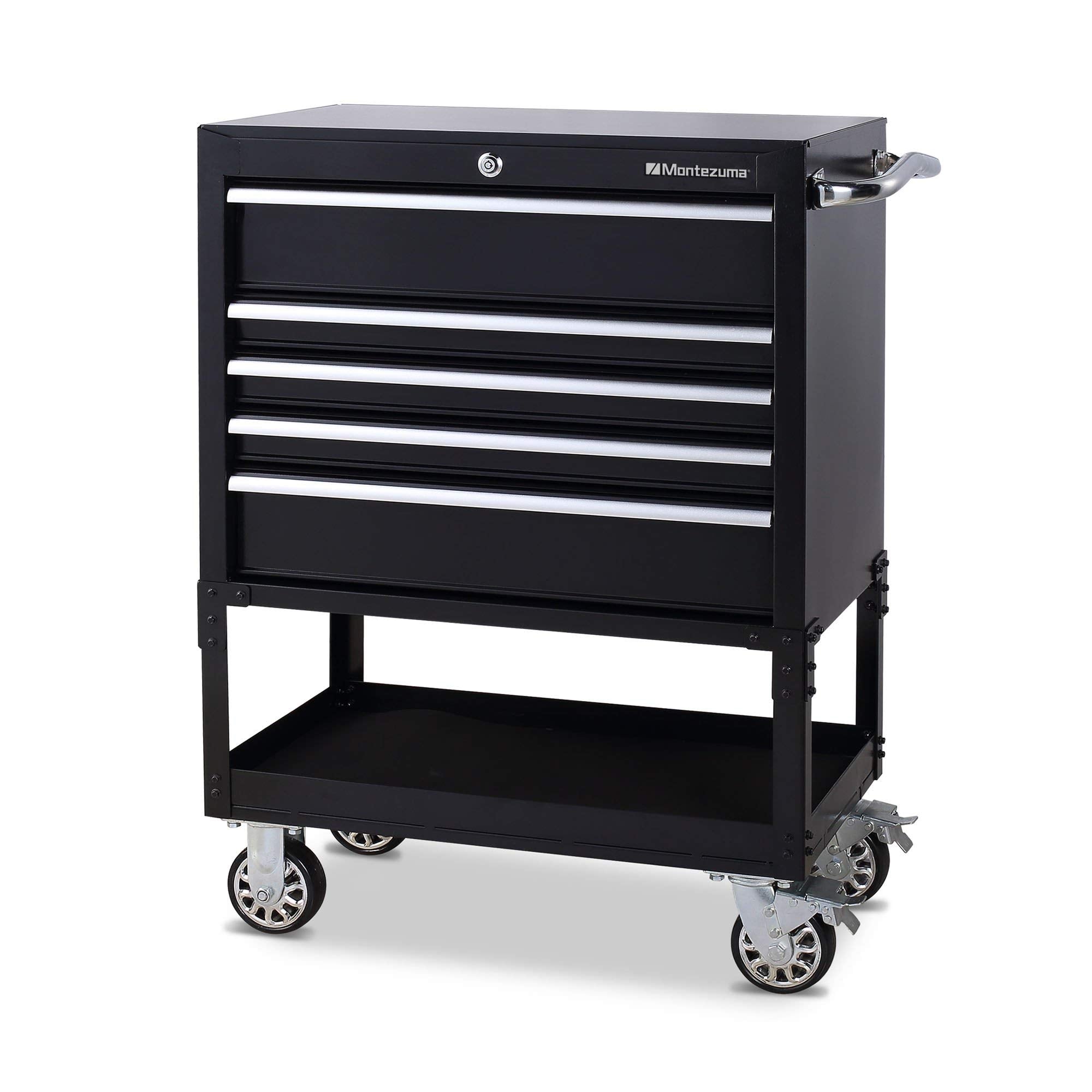 30" Montezuma 5-Drawer Rolling Tool Organizer Metal Storage Utility Cart