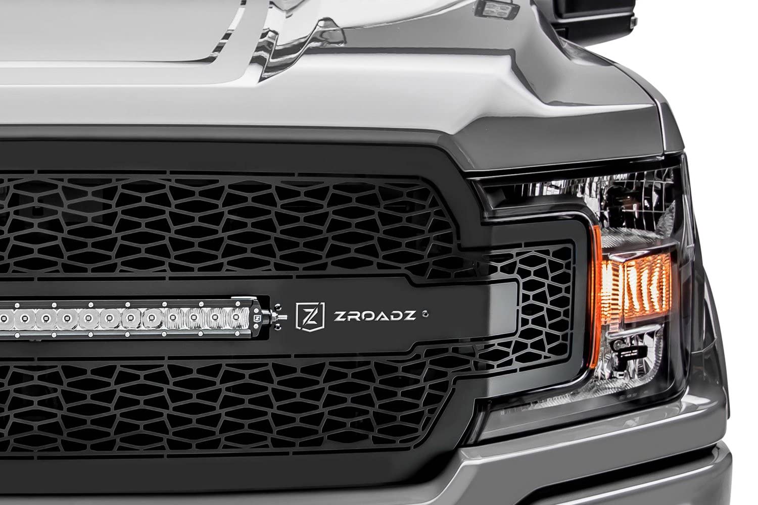 ZROADZ Grille T-Rex 2018-2020 F-150, Black, 1 Pc, Replacement with 20" LED, Does Not Fit Vehicles with Camera - PN #Z315711