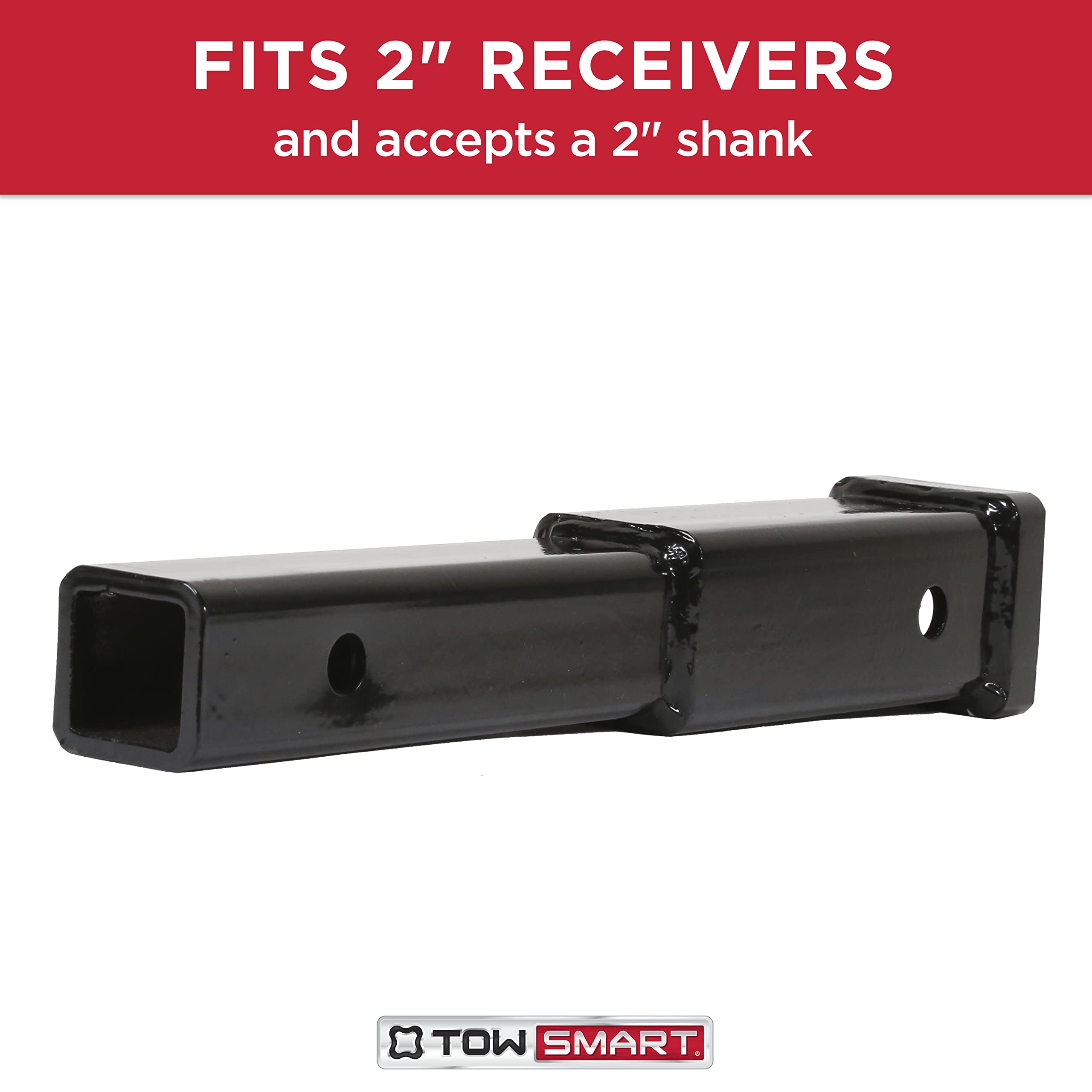 Steel Hitch Extender 12 in. with Collar, Fits 2 in. Receiver, 3,300 lb. Capacity