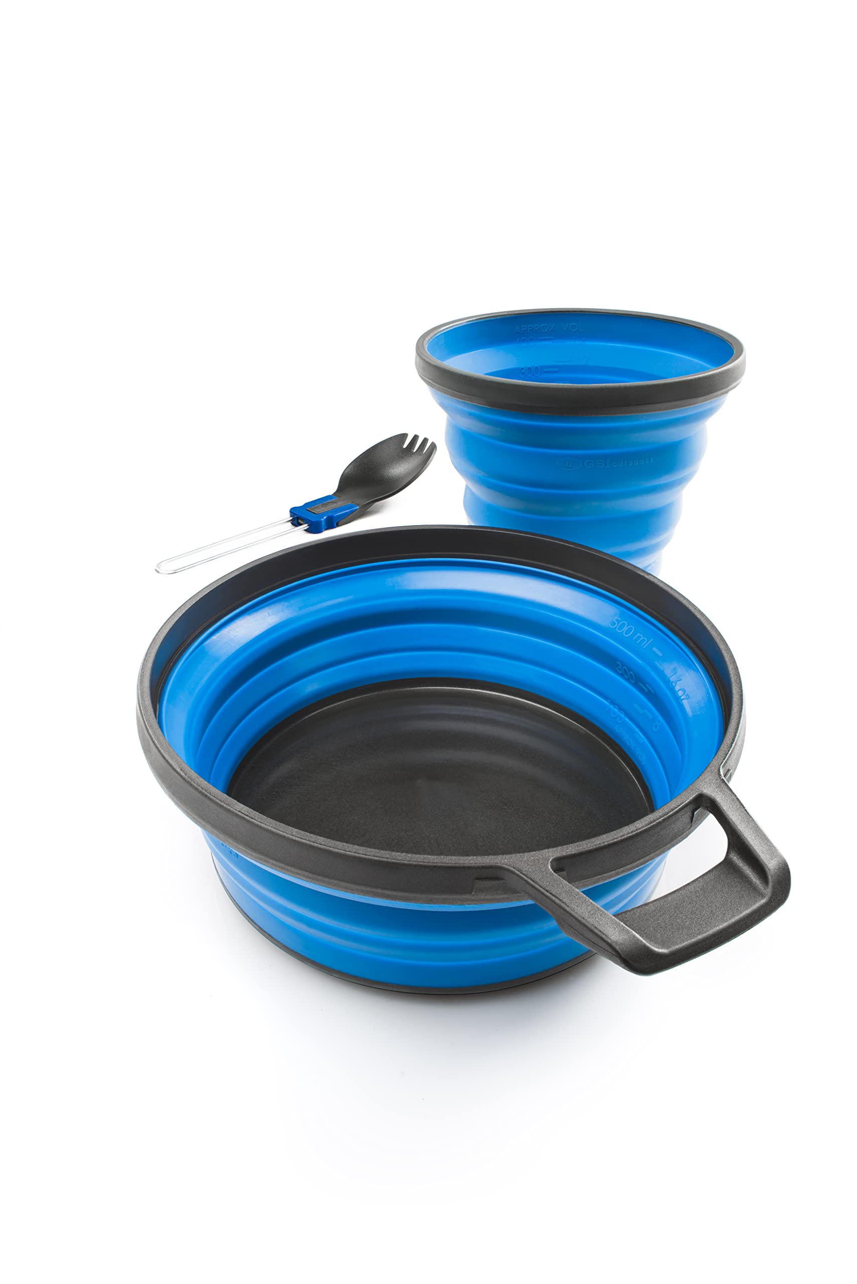 GSI Outdoors 1 Person Escape Camp Table, Backpacking Set with Collapsible Bowl, Cup, Spork