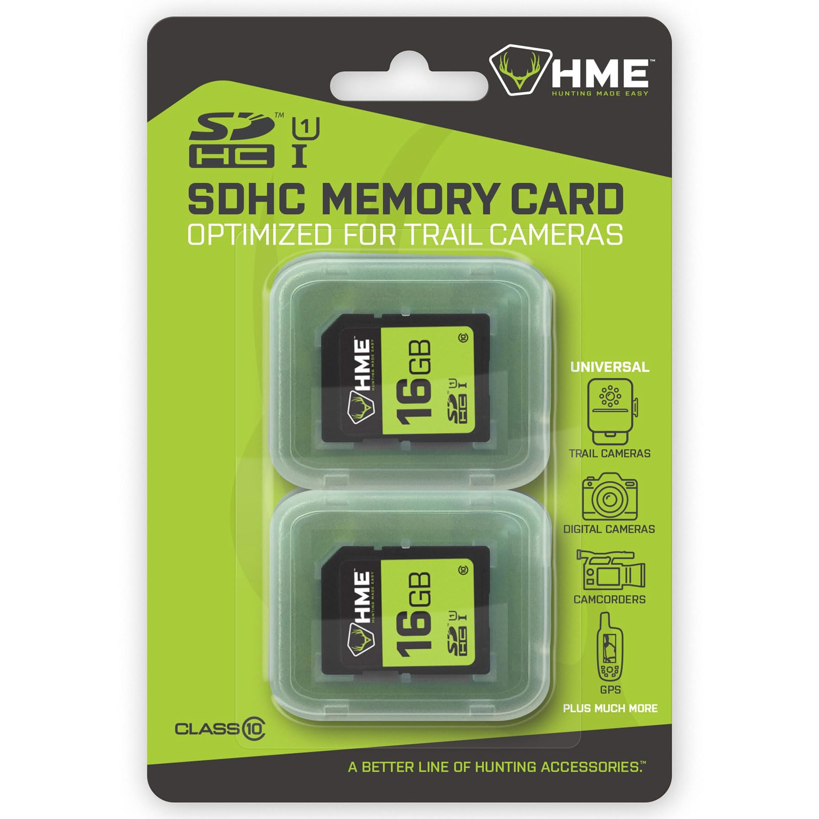 HME SD Cards - Durable Compact Reliable High-Speed Memory Cards Compatible with SDHC Slot Devices, 16GB - 2 Pack