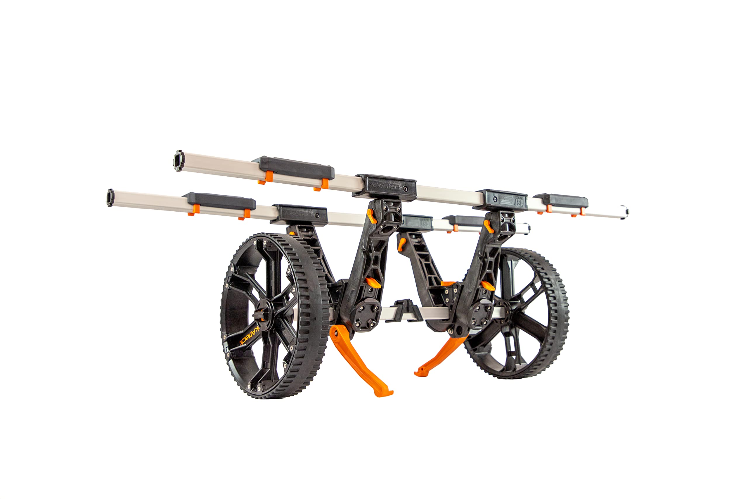 YakAttack BarCart TowNStow | Universal Kayak Dolly Cart with Adjustable Bunk Pads | Fold to Fit in-Hull | Heavy Duty Wheels for Rough Terrain | Tool-Free Setup | Transport Carrier for Canoes & SUPs