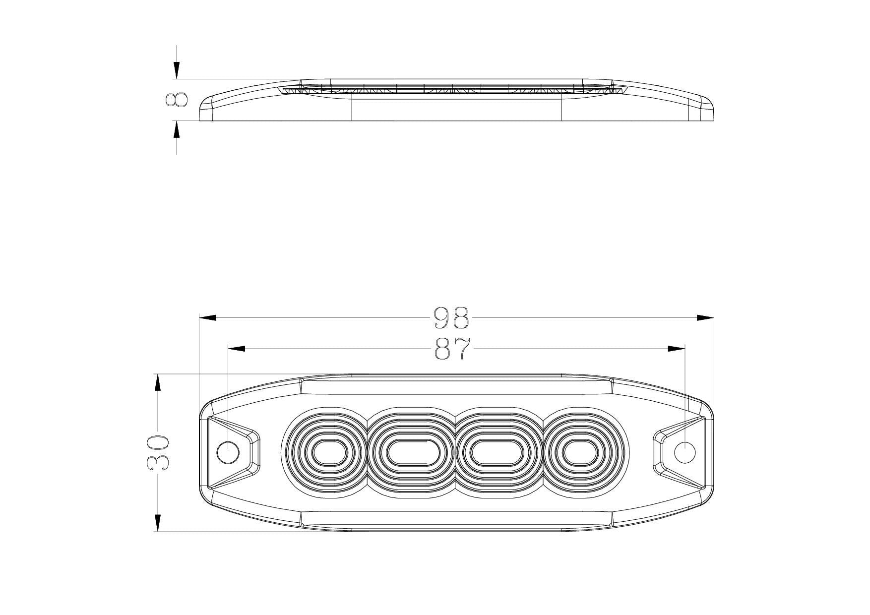 AMBER WHITE Strobe Pro Series 4 LED