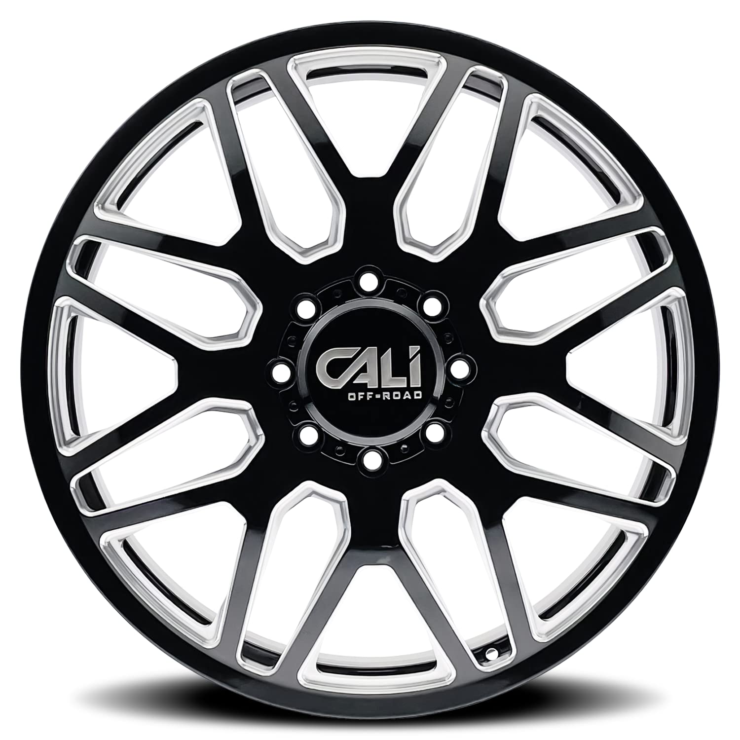 9115D Generic Invader Dually Front Gloss Black Wheel with Milled (24 x 8.25 inches /0 x 142 mm, 115 mm Offset)