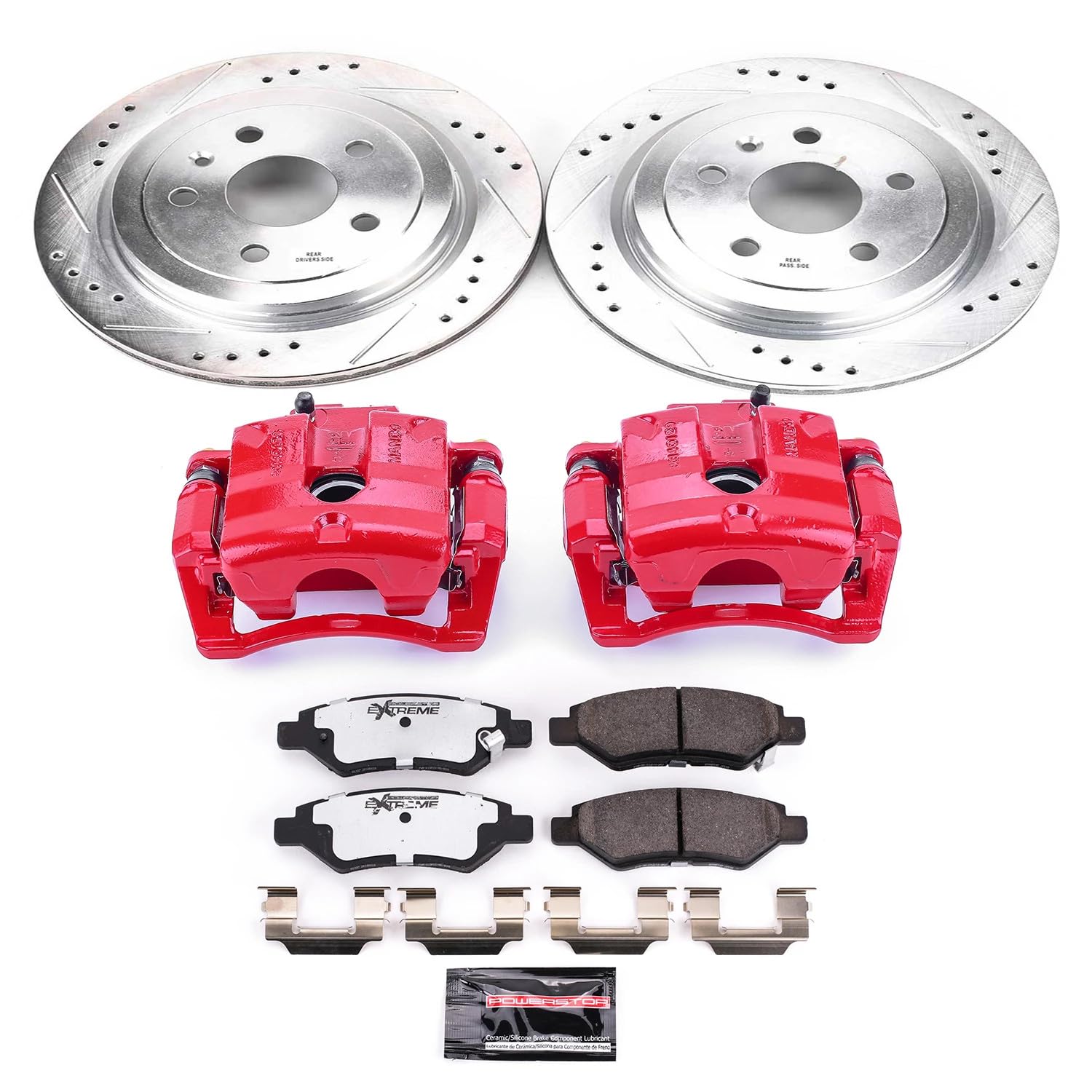 Power Stop Rear KC3072B-26 Z26 Street Warrior Brake Kit For Cadillac CTS 2008-2009 [Model Specific]