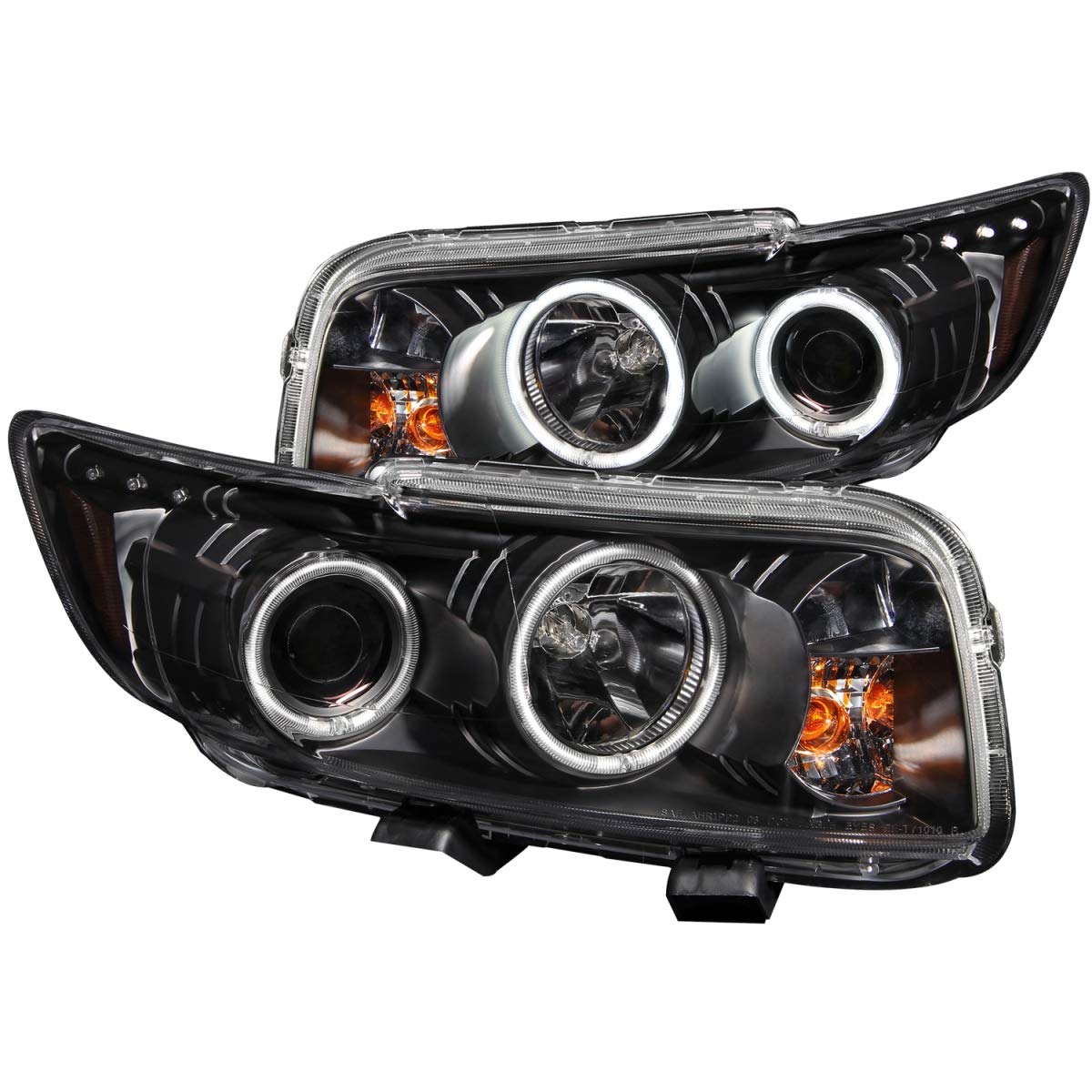 Black Clear AnzoUSA Projector Halo Headlight for Scion xB - (Sold in Pairs)