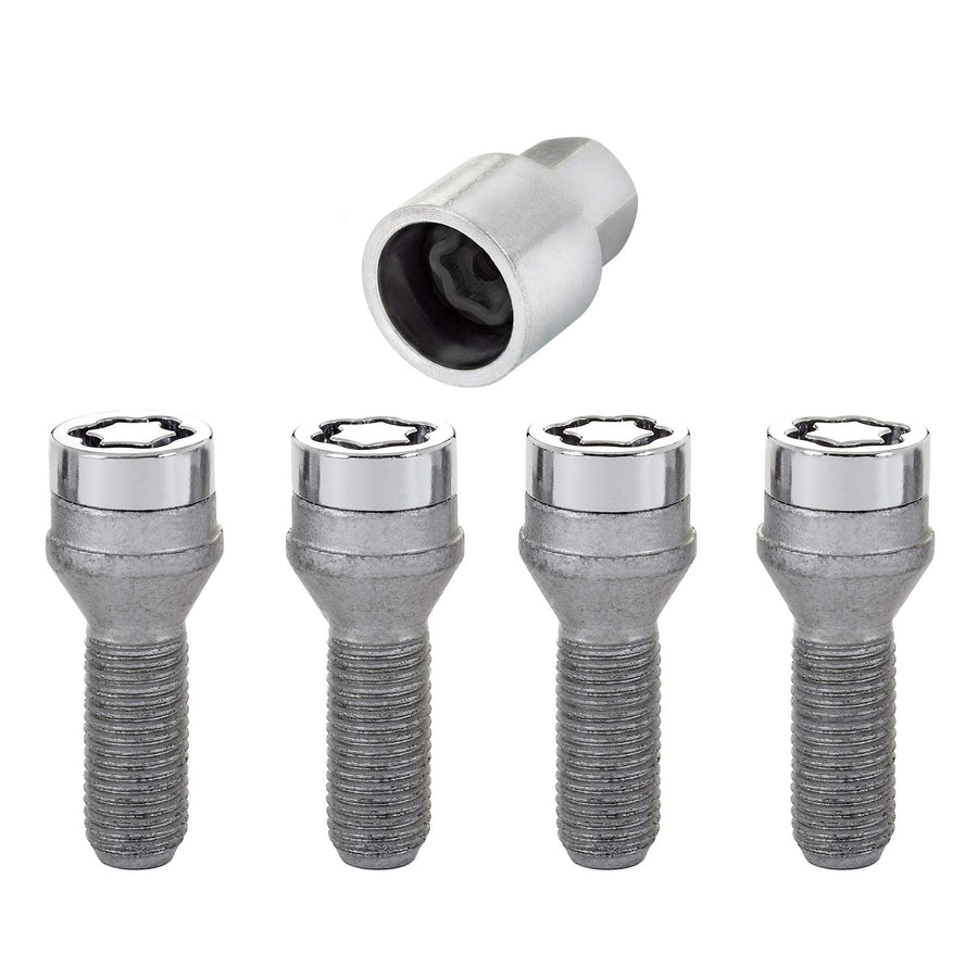 Chrome Bolt Style MCGARD Cone Seat Wheel Locks (M14 x 1.5) - Set of 4